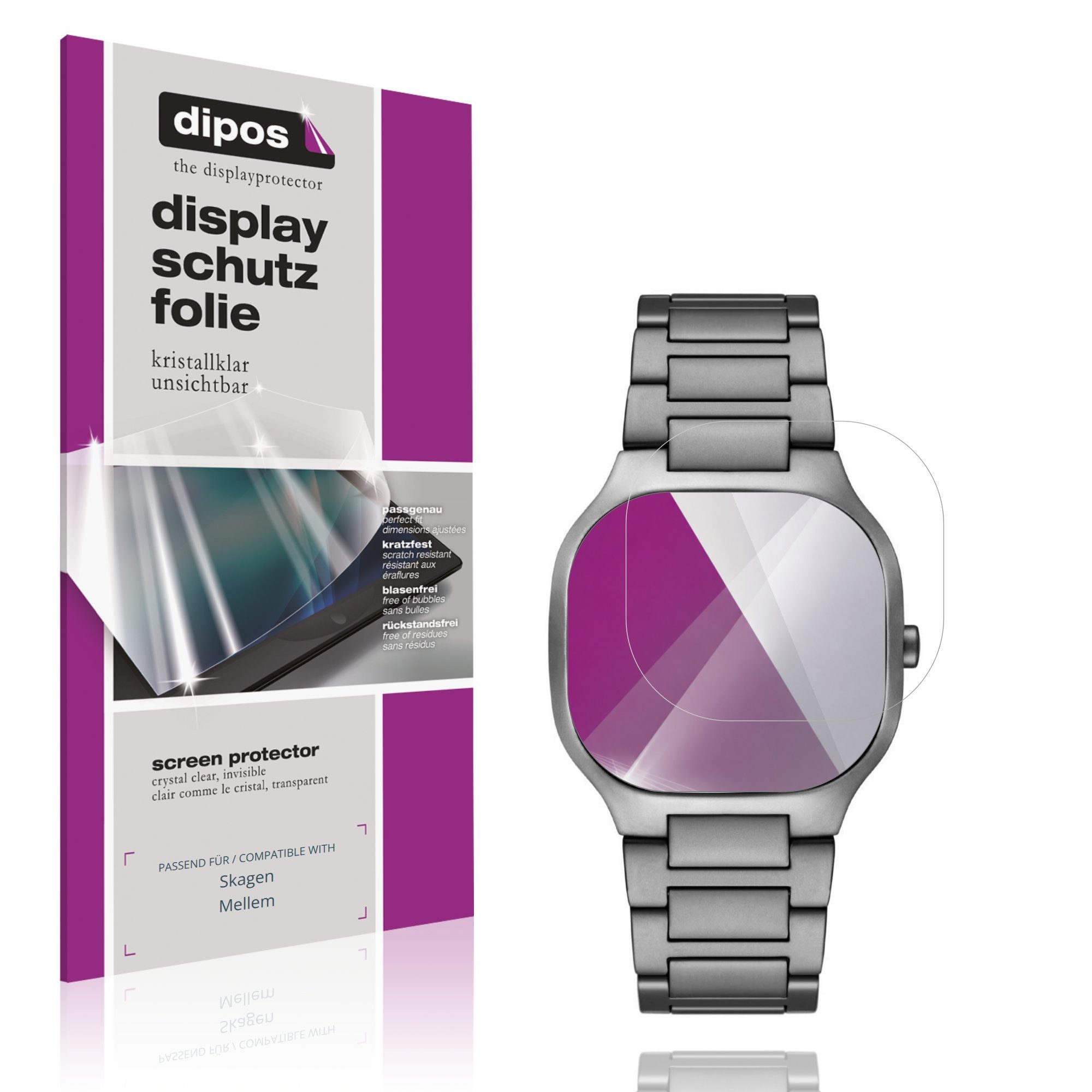 dipos Displayschutzfolie Schutzfolie für Skagen Mellem, 6 Stück, Displayschutz Schutz Folie Made in Germany