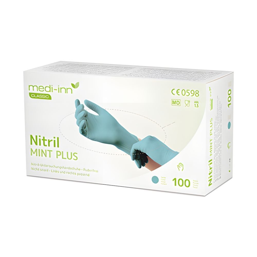 Medi-Inn Einweghandschuhe 1000x Classic Handschuhe Nitril puderfrei mint Mint Plus Größe XL