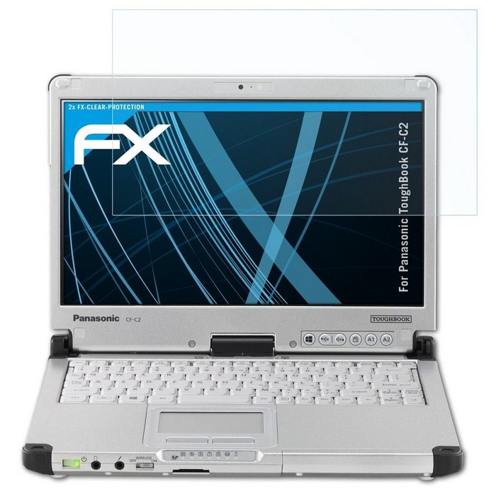 atFoliX Schutzfolie Displayschutz für Panasonic ToughBook CF-C2 (2 Folien) Ultraklar und hartbeschichtet