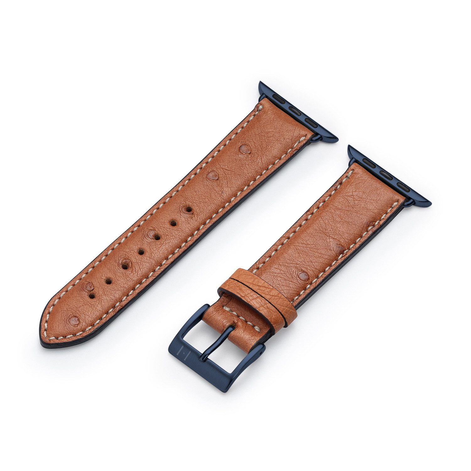 Uhrenarmband Lederarmband OBERKASSEL, kompatibel mit Apple Watch 1-9, SE, Cognac