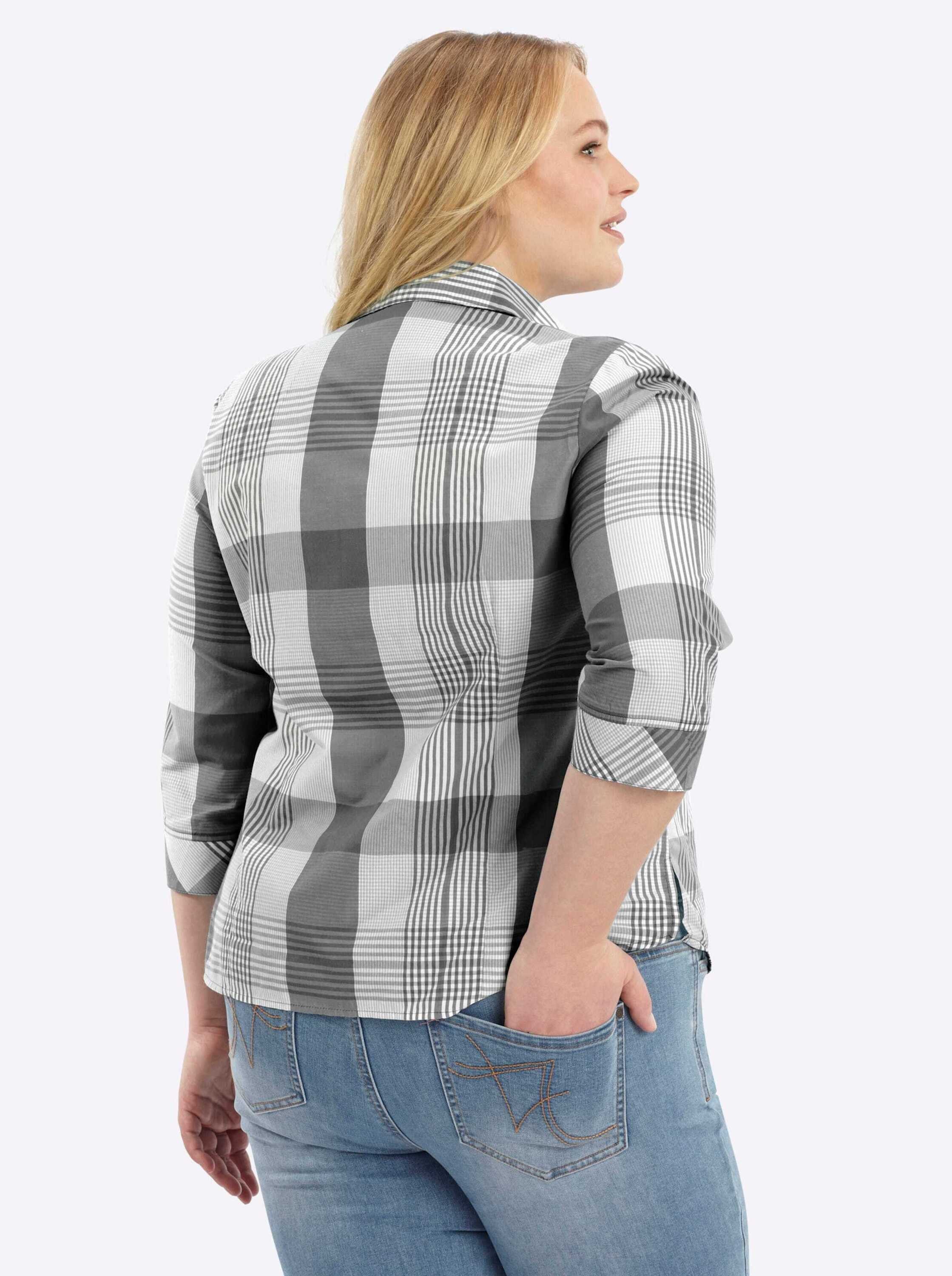 Witt Klassische Bluse Karo-Bluse 3/4-Arm