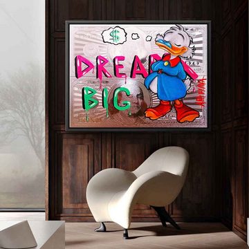 DOTCOMCANVAS® Leinwandbild Dreaming Dagobert, Leinwandbild Dreaming Dagobert Duck dream big Comic Cartoon Geld