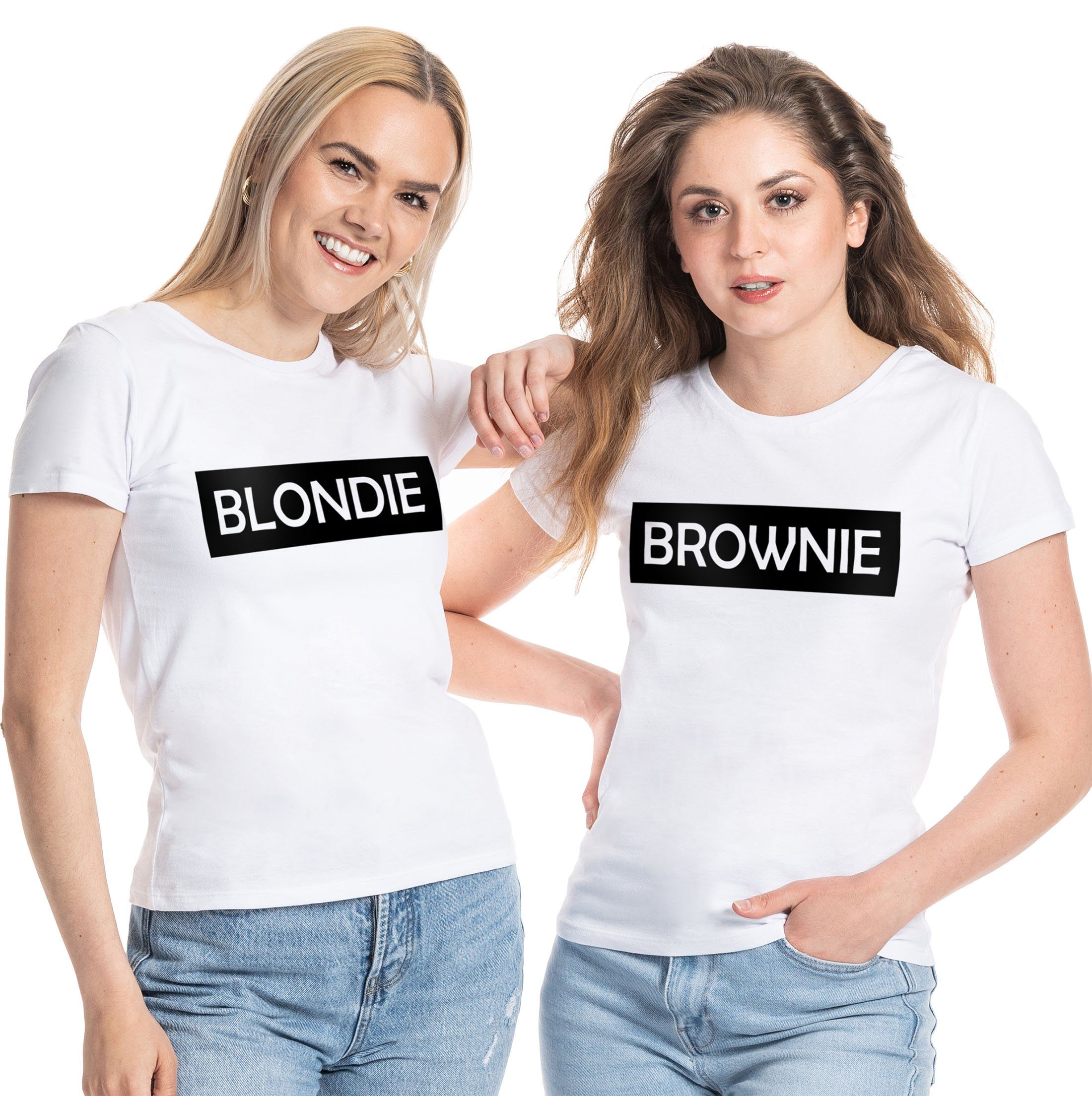 Couples Shop T-Shirt »Blondie & Brownie Damen Beste Freunde T-Shirt« mit  lustigem Spruch Print online kaufen | OTTO