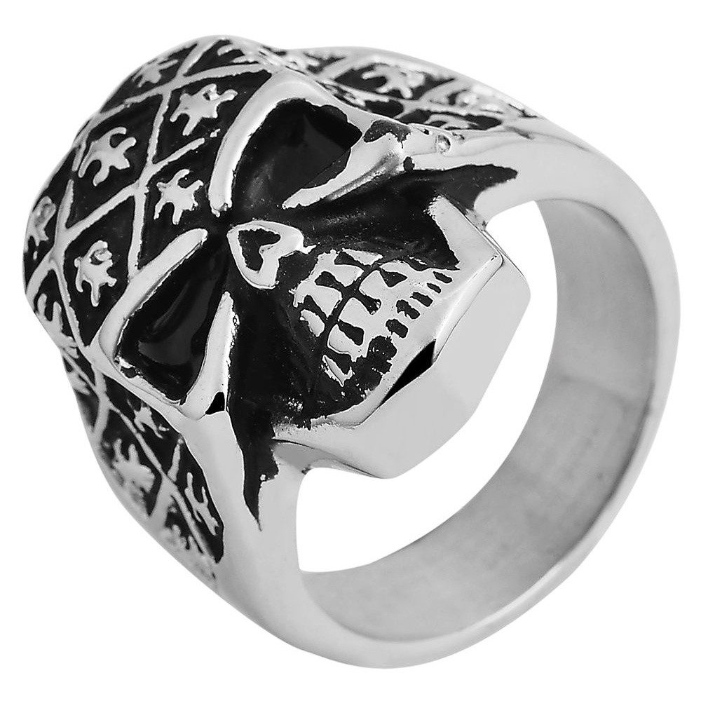 Adelia´s Fingerring Herren Ring Totenkopf aus Edelstahl