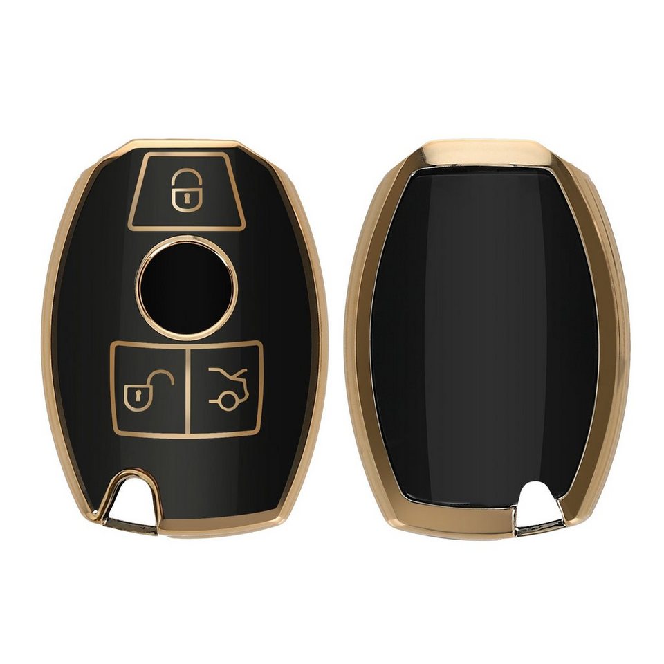 kwmobile Schlüsseltasche Autoschlüssel Hülle für Mercedes Benz,  Schlüsselhülle Silikon Cover, KOMPATIBEL MIT: Mercedes Benz 2-3-Tasten  Autoschlüssel (nur Keyless Go)