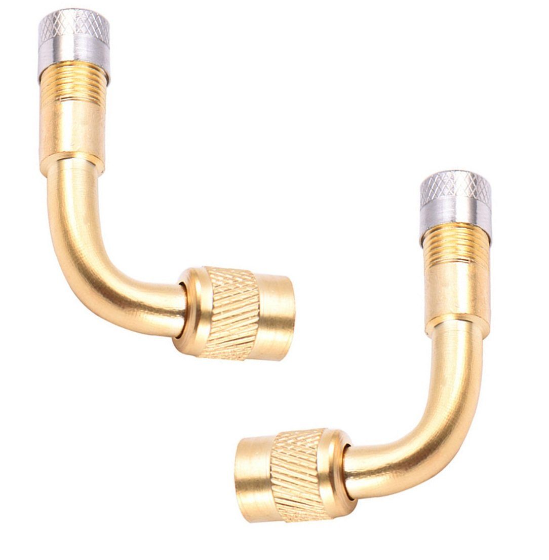 BAYLI Schlauchventil 2 x Ventilverlängerungen PKW, Motorrad & Fahrrad, 90° Reifenventil