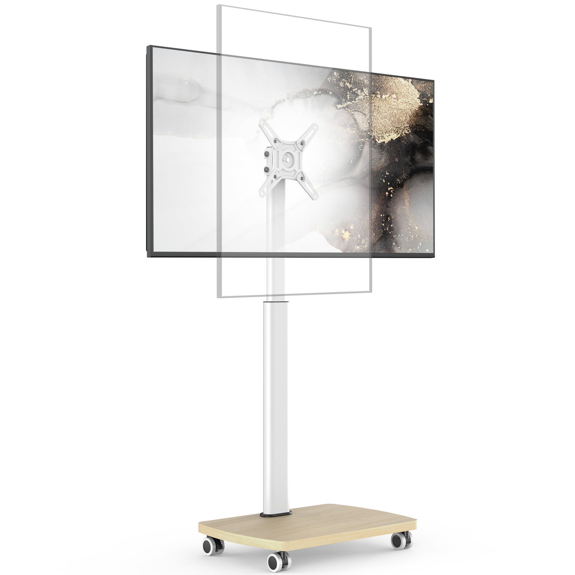 AOKCOS TV-Ständer, (bis 42 Zoll, mit Holzbasis, Vertikaler & Horizontaler Winkel)