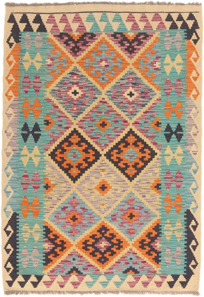 Orientteppich Kelim Afghan 96x138 Handgewebter Orientteppich, Nain Trading, rechteckig, Höhe: 3 mm