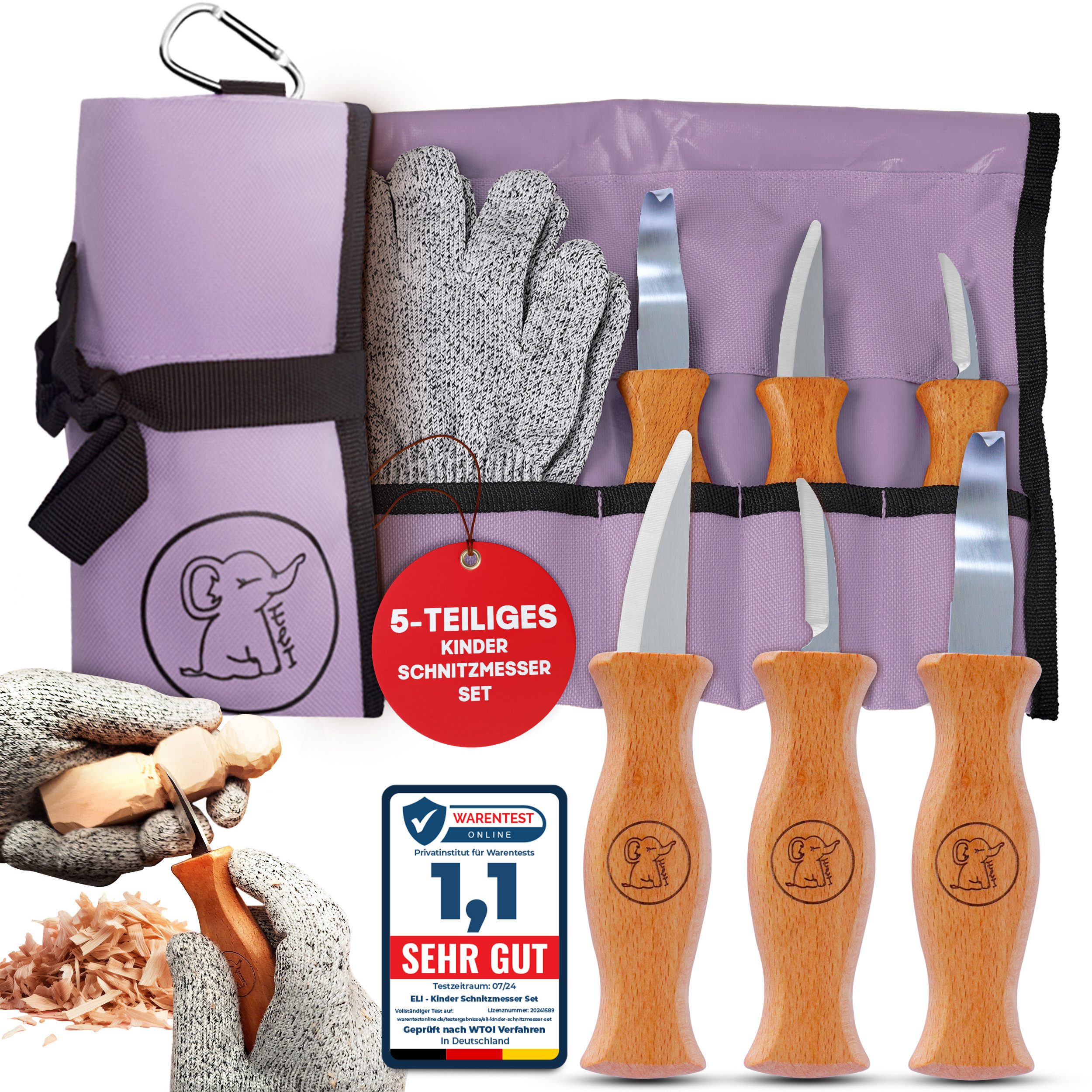 Eli Taschenmesser Schnitzmesser Kinder - Kindermesser - Schnitzset - Kinder günstig online kaufen