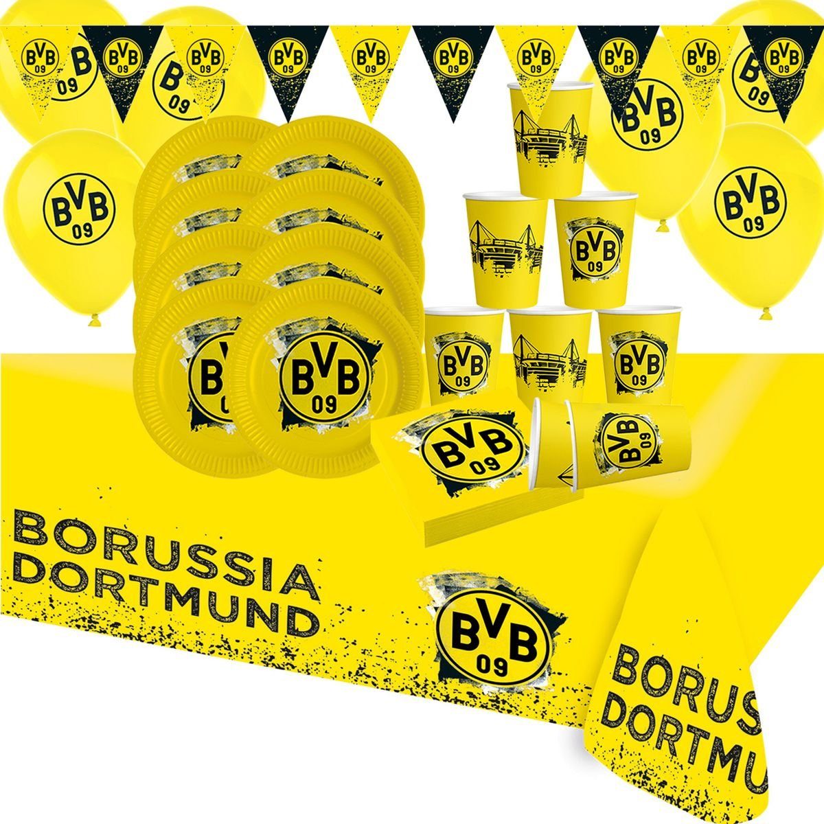 Party Dortmund Papierdekoration Deko BVB Borussia Set Amscan