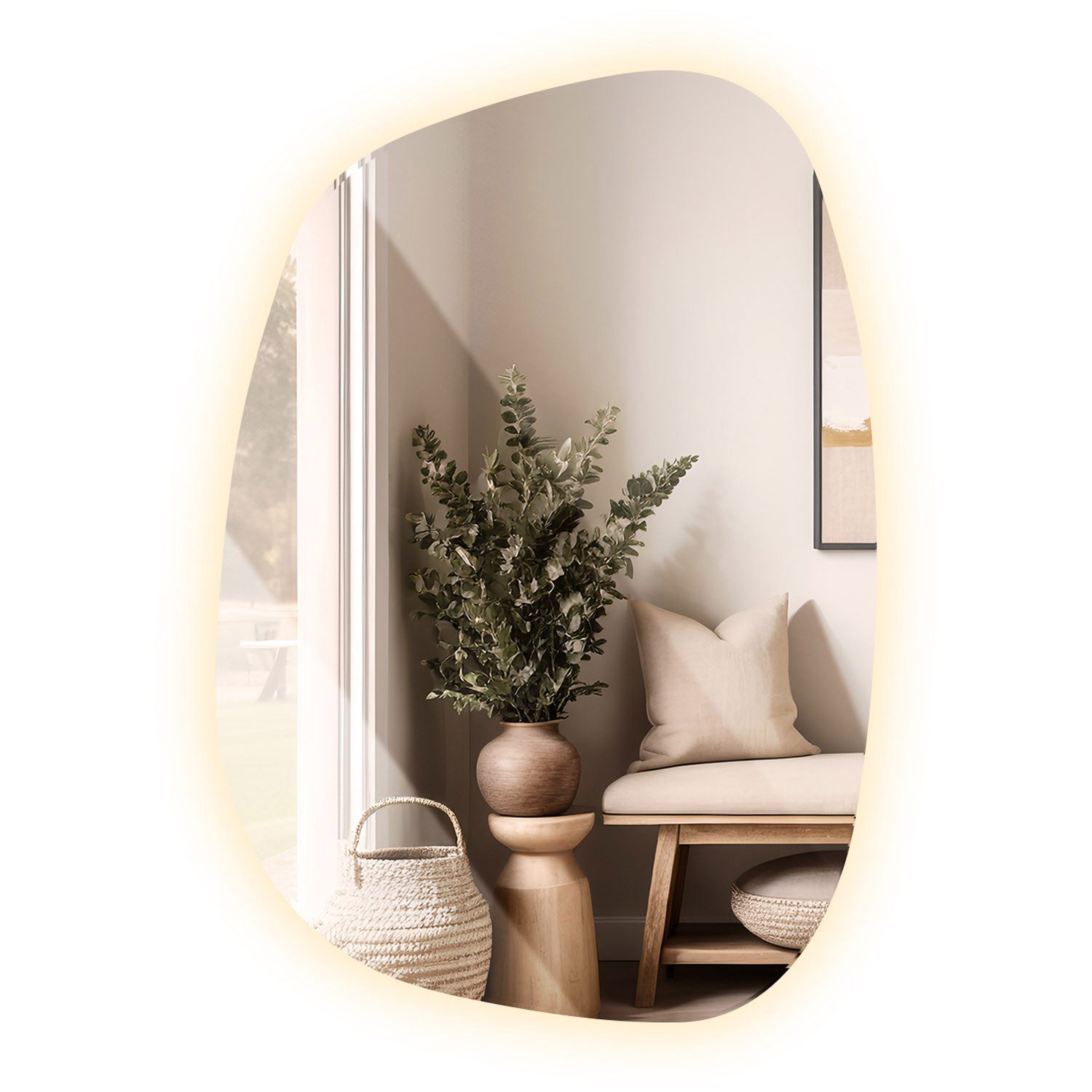 Tulup LED-Lichtspiegel Spiegel Klecksform Dekospiegel LED Organisch Organis günstig online kaufen