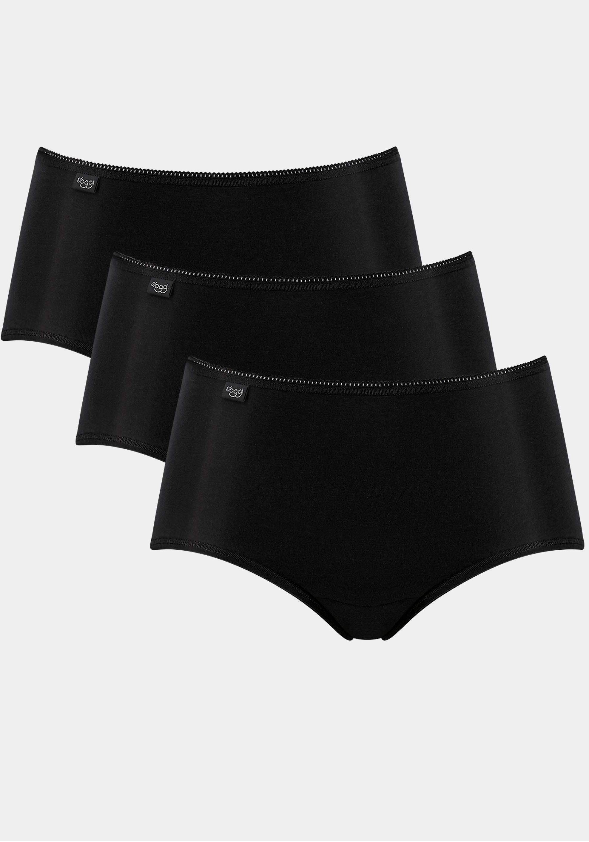 schwarz aus weicher Sloggi Microfaser Hüftslip (Packung, 3-St)