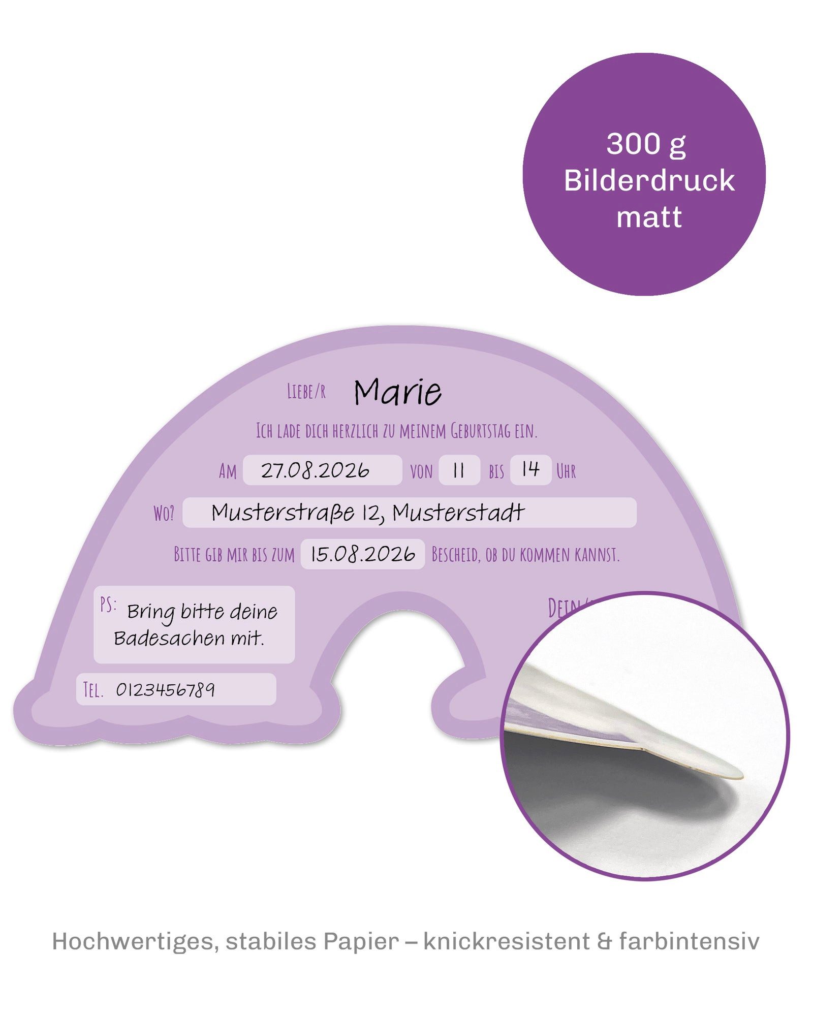 CUPCAKES & KISSES Einladungskarten 12x Regenbogen Einladungskarten Kindergeburtstag für Kinder, Regenbogen