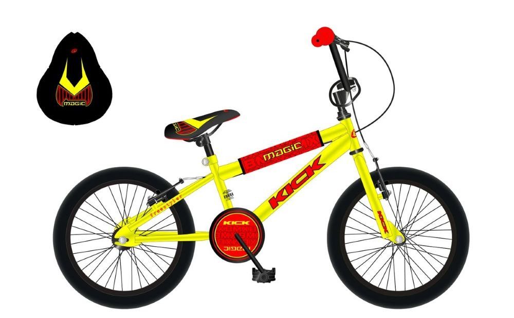 Kinderfahrrad 20 Zoll Kinder Jungen Mädchen Jugend Fahrrad Bike Rad BMX KICK GELB