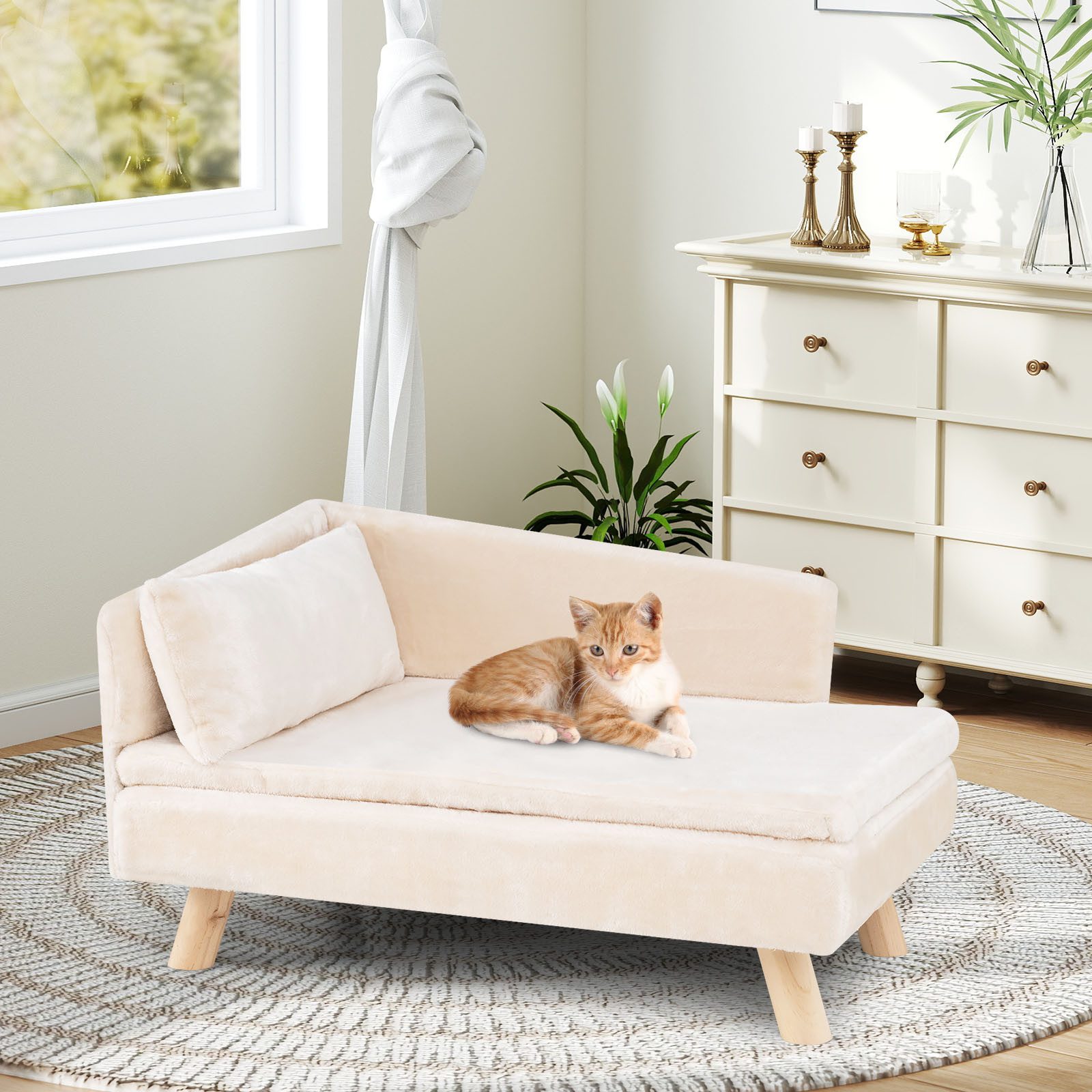 COSTWAY Tiersofa, Katzensofa, Katzencouch, mit 2 abnehmbaren Kissens günstig online kaufen