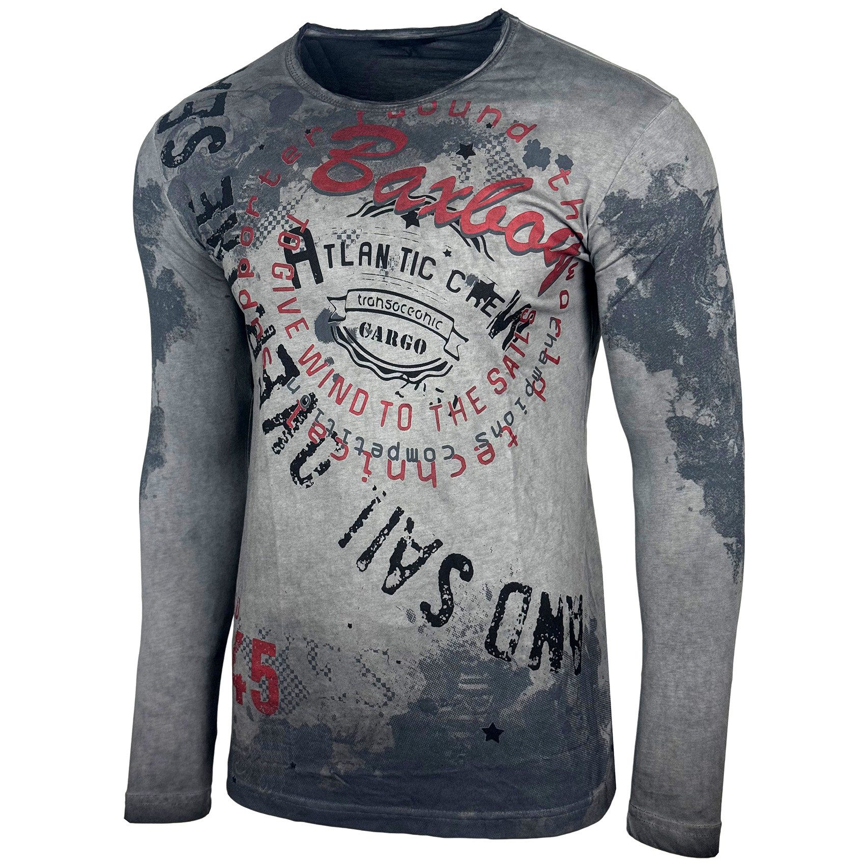 Baxboy Longshirt Baxboy Herren Longsleeve T-Shirt Langarmshirt Aufdruck Obe günstig online kaufen