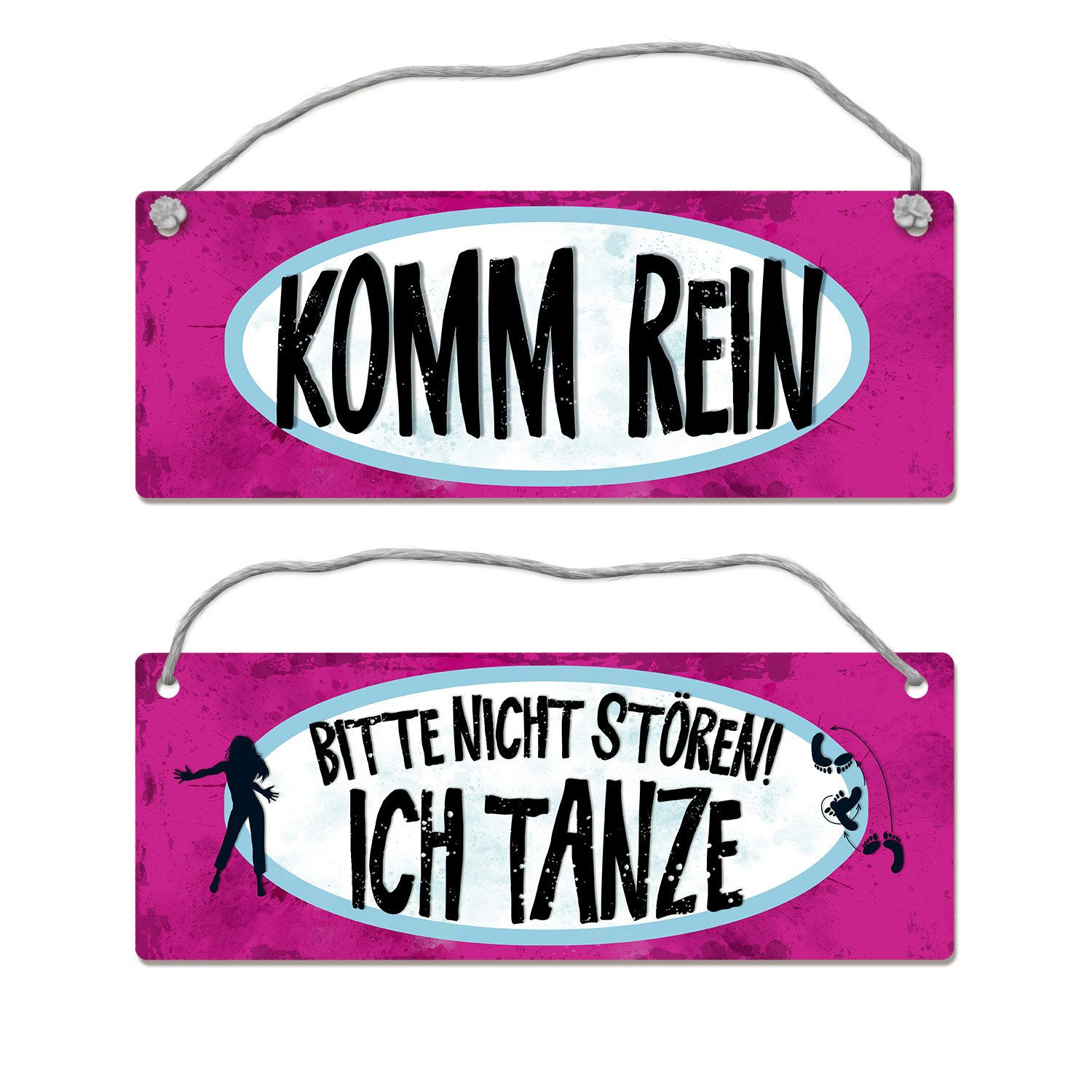 Metallschild Bitte nicht stören ich tanze Wendeschild mit Kordel Schild Türschild