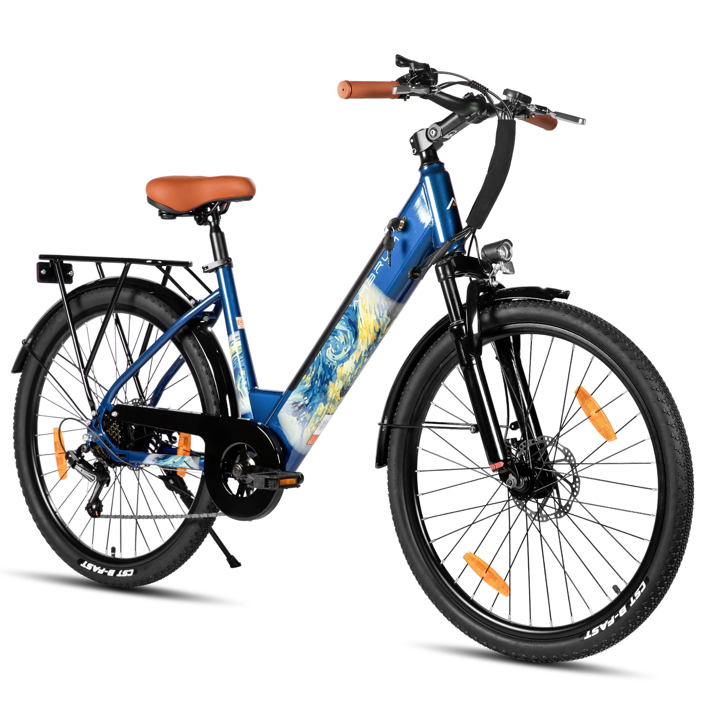 HILAND E-Bike 26" E-Mountainbike mit Shimano-Schaltung, Gepäckträger & Nabenmotor, Heckmotor, 374,4 Wh