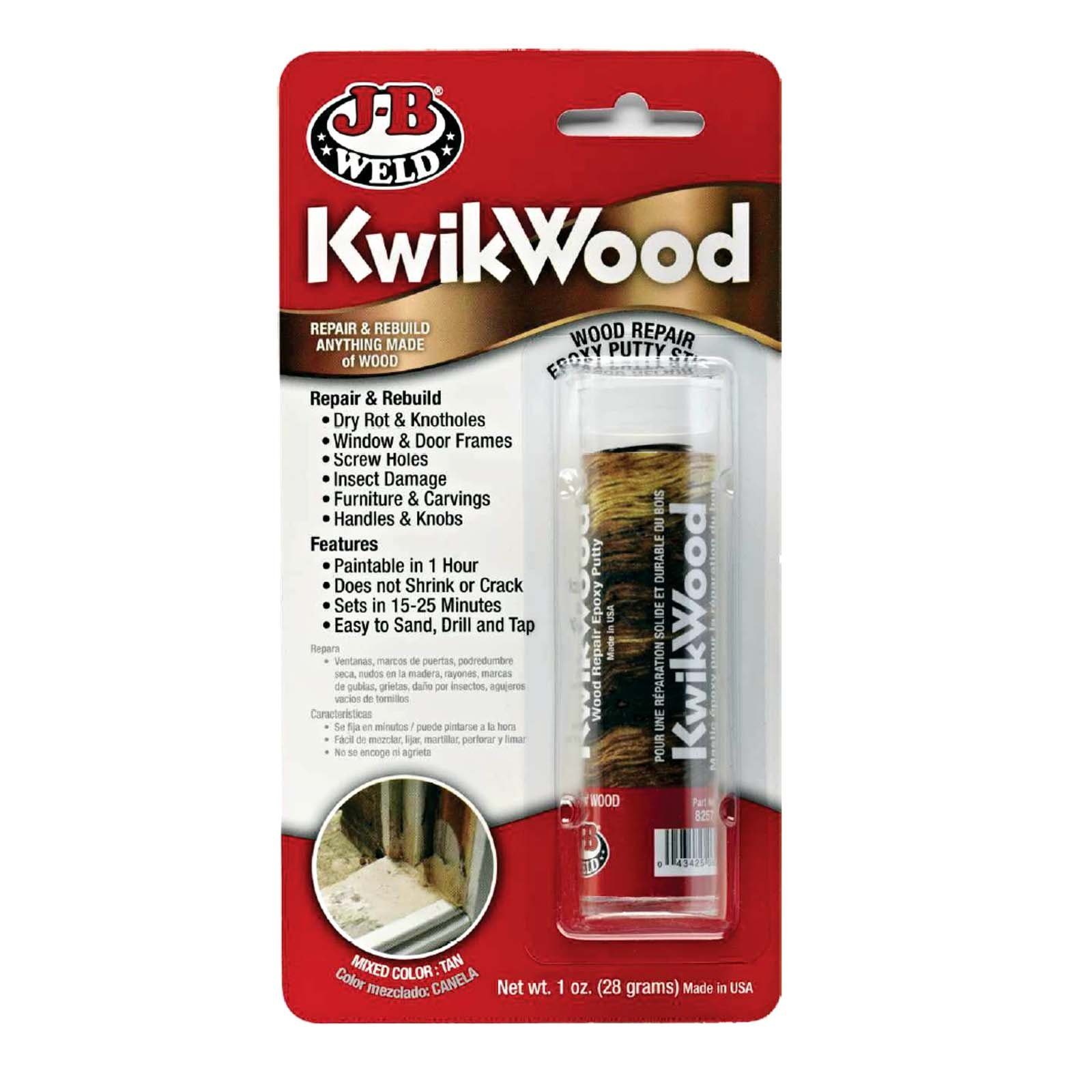 KwikWood WELD Holzfarbe Kleber Reparatur Holz Kleber (1-St) Klebeband J-B in