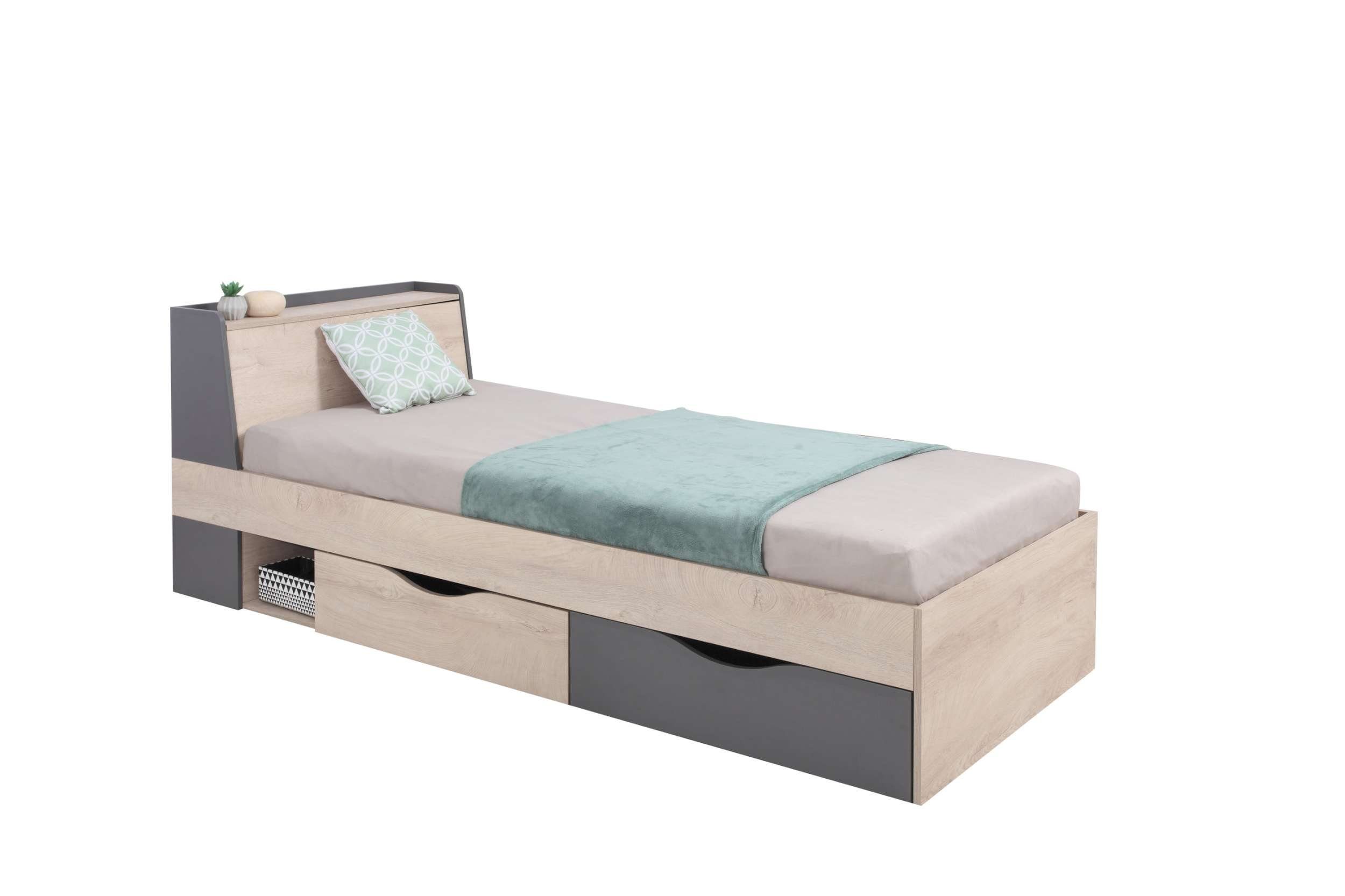 Stylefy Kinderbett Japan (Kinderbett, Bett), 90/120x200 cm, mit Schubladen,  ABS-Schutzkanten, Liegekomfort, Modern Design