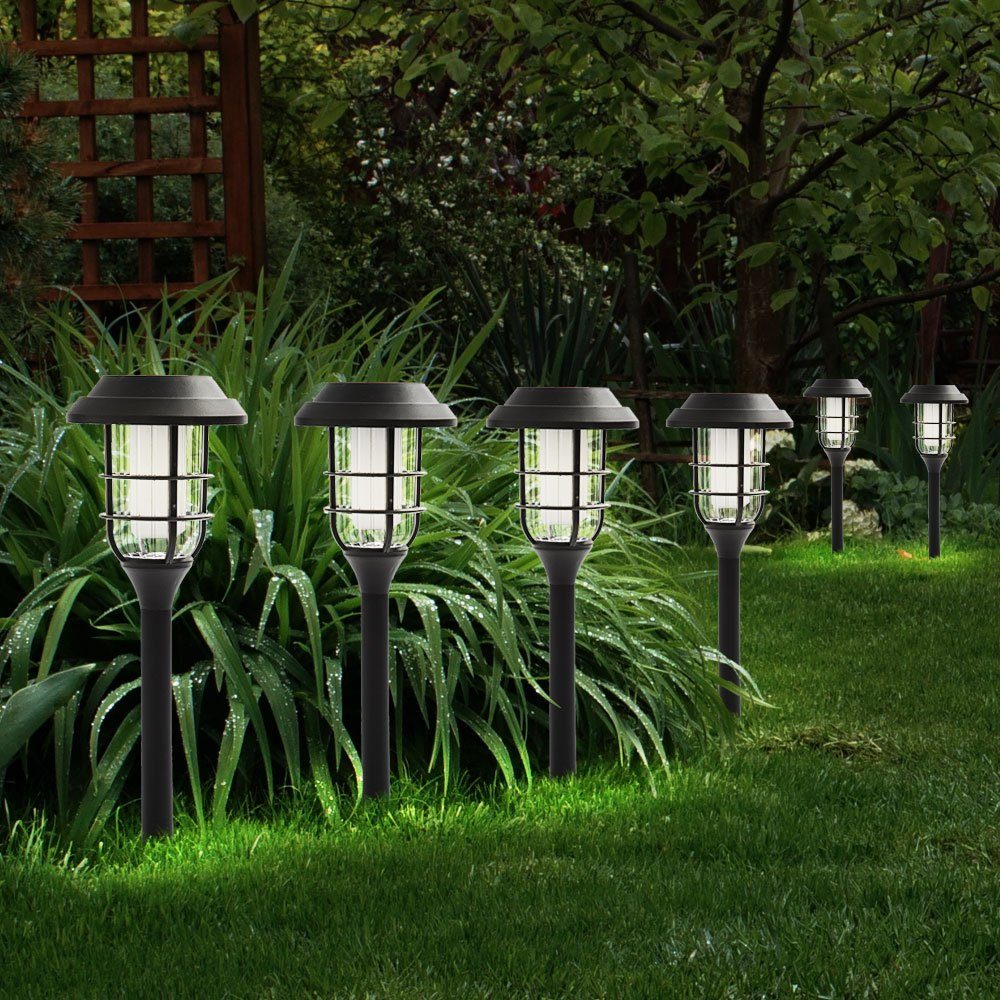 etc-shop LED Solarleuchte, LED-Leuchtmittel fest verbaut, Warmweiß,  Solarlampe Garten Deko für Außen Erdspiess Solarlampen