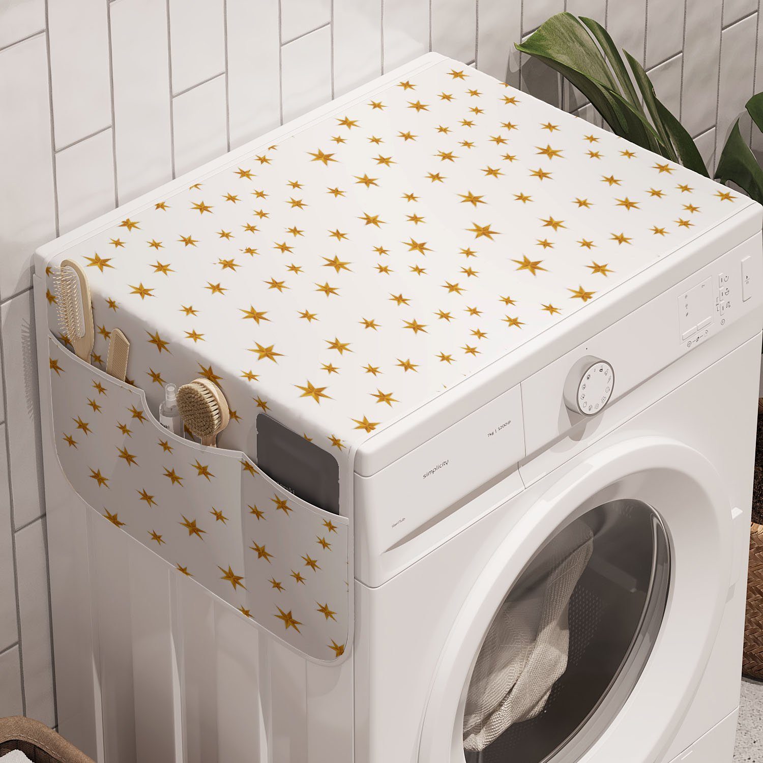 Abakuhaus Badorganizer Anti-Rutsch-Stoffabdeckung für Waschmaschine und Trockner, Sterne Sky Pastelltöne Feiern