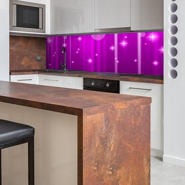 wandmotiv24 Küchenrückwand Pinker Lichterregen, (1-tlg), Premium Hartschaum Nischenrückwand in versch. Größen