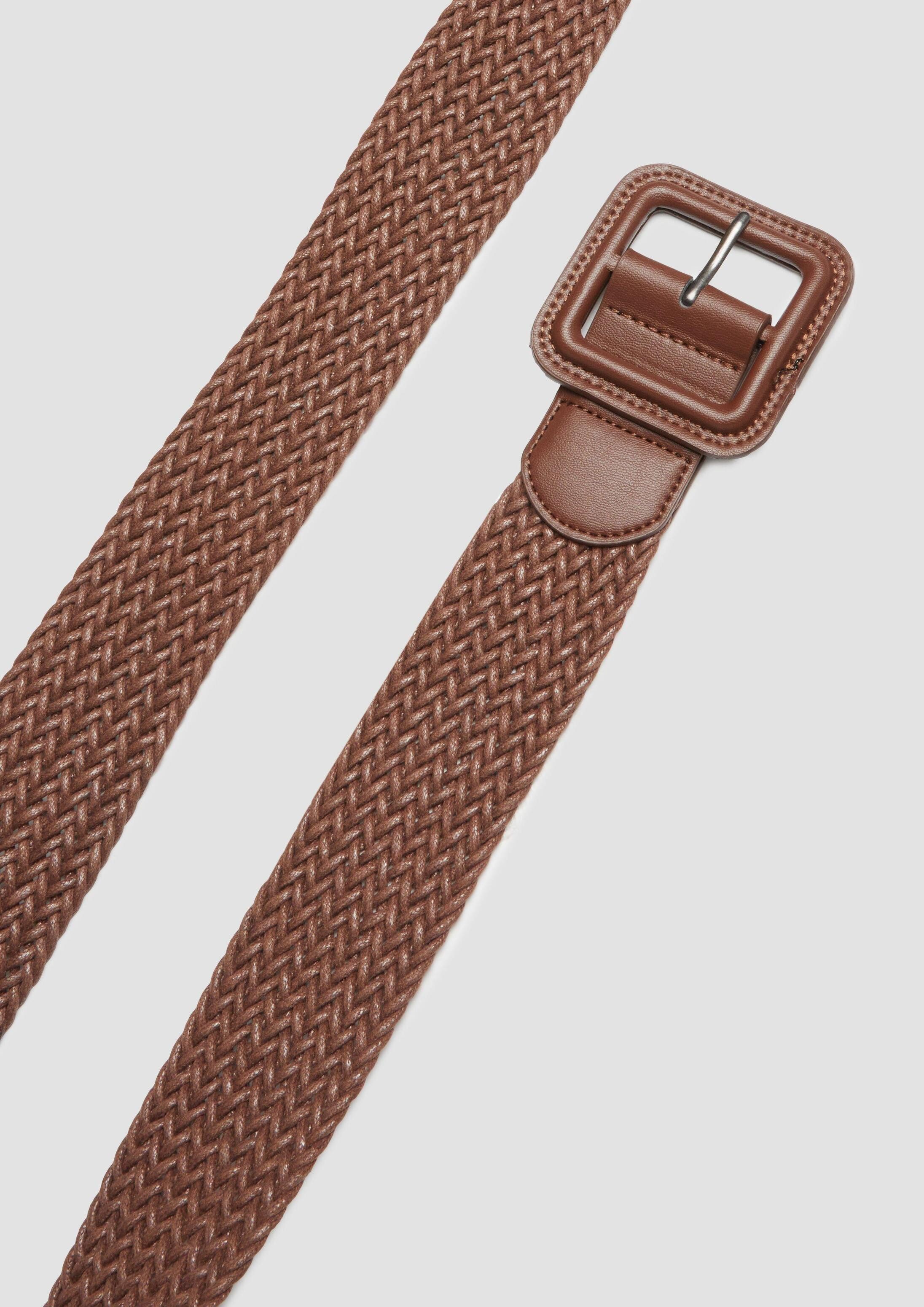 s.Oliver Ledergürtel Taillengürtel Eleganter Gürtel mit Textilband und Dornschließe