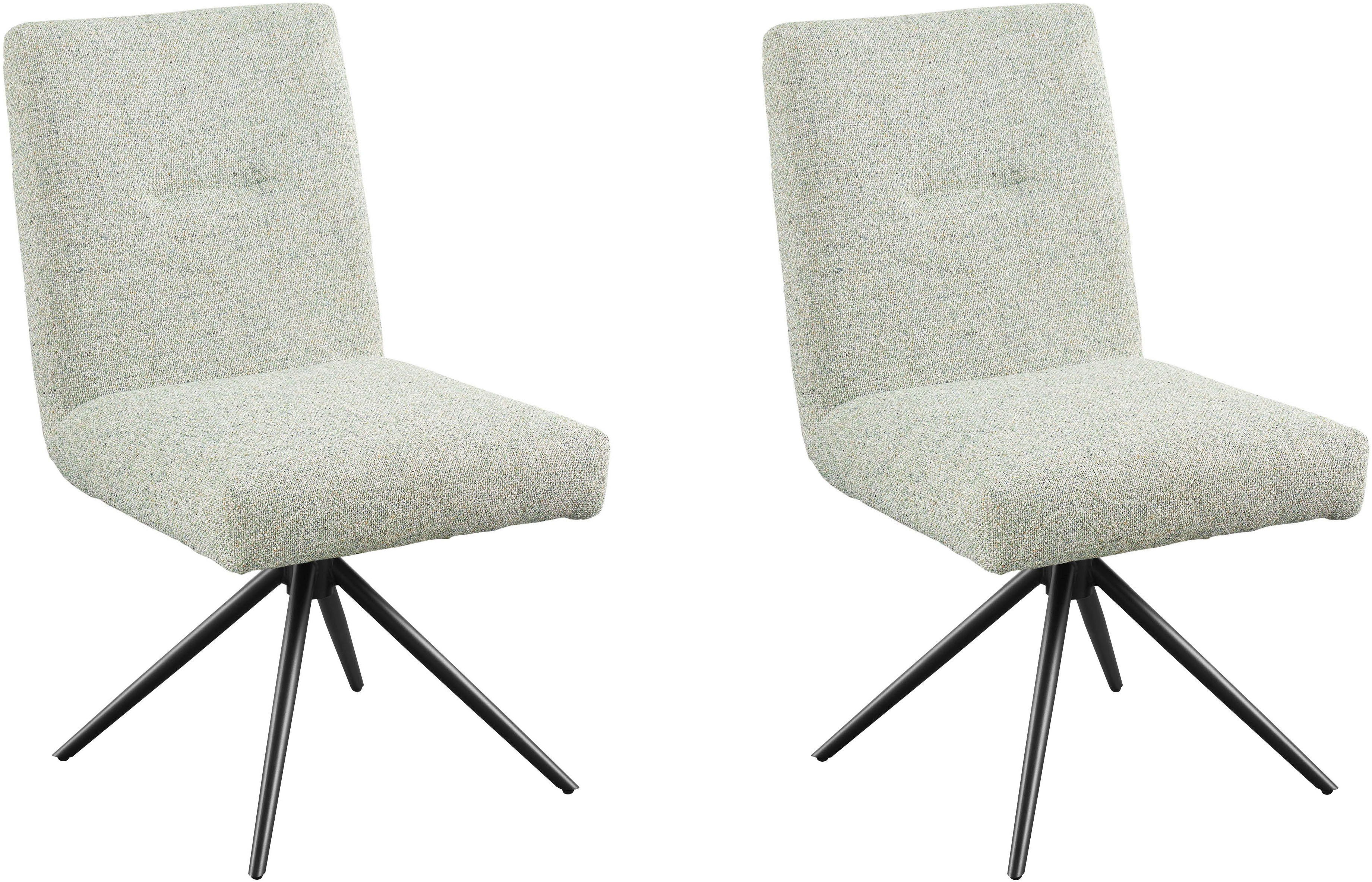 set one by Musterring Esszimmerstuhl Tracy (Packung), 2er-Set, Stativgestell schwarz, Sitz aus Webstoff, B52 x T65 cm