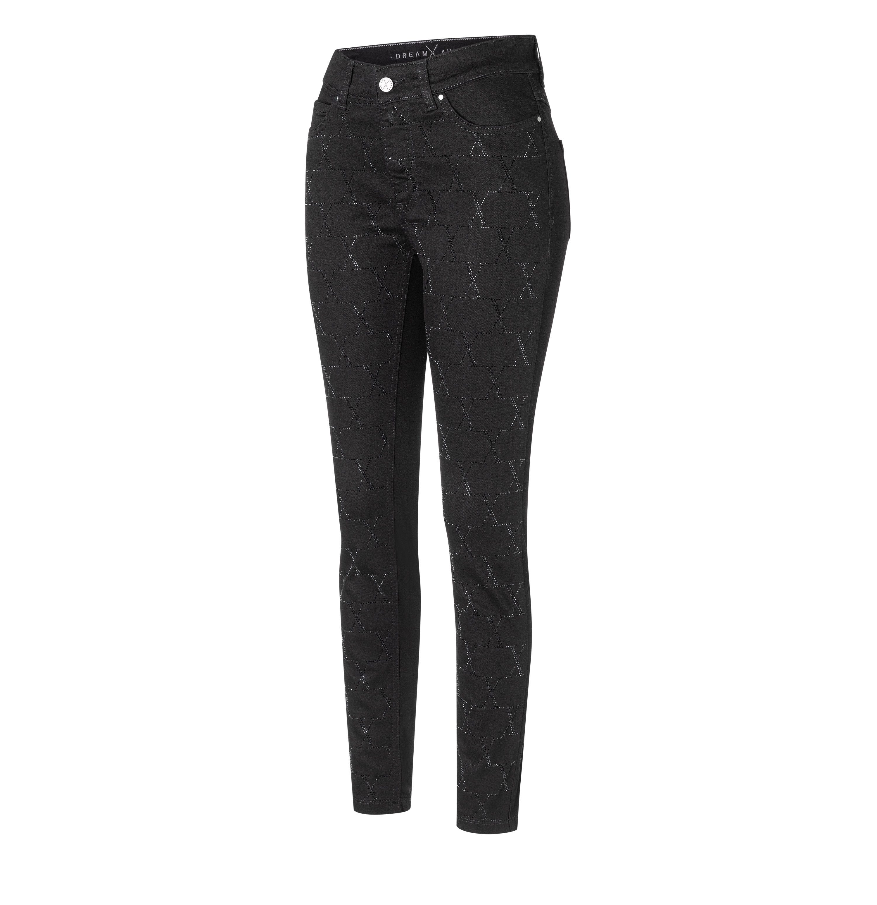 MAC Skinny-fit-Jeans DREAM SKINNY chain glitter mit Glitzersteine Muster