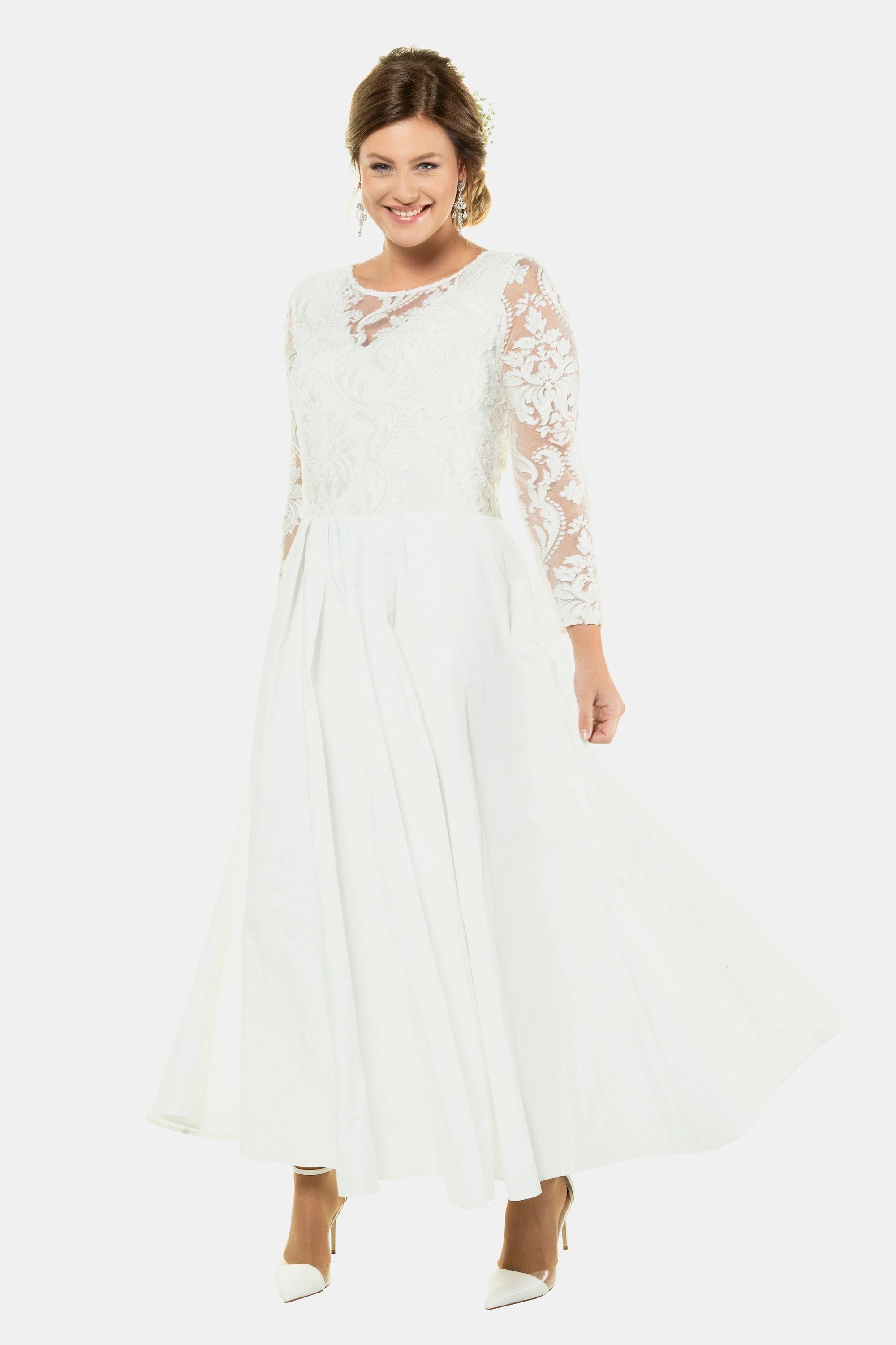 Ulla Popken Abendkleid Hochzeitskleid Spitze weiter Taftrock selection