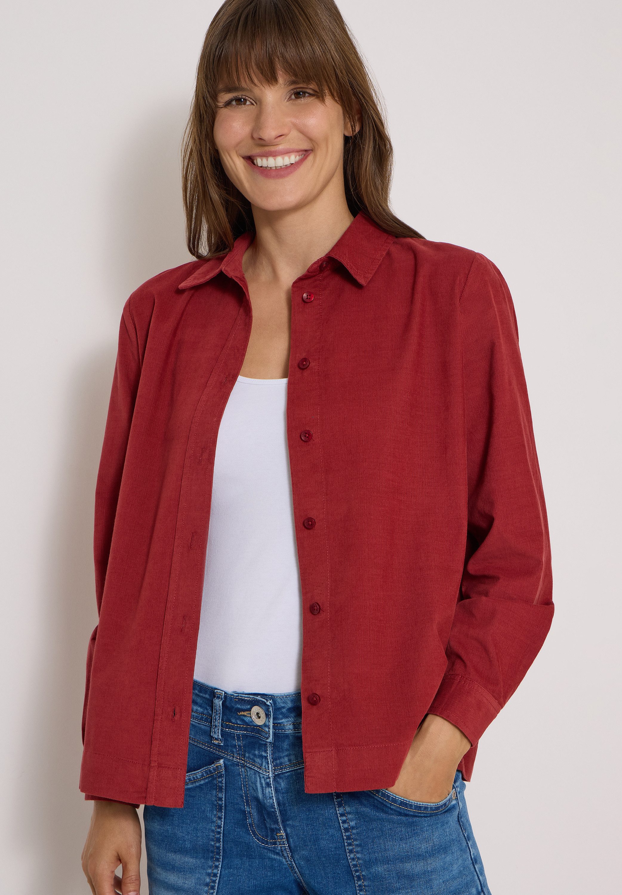CECIL Hemdbluse in Cord-Optik