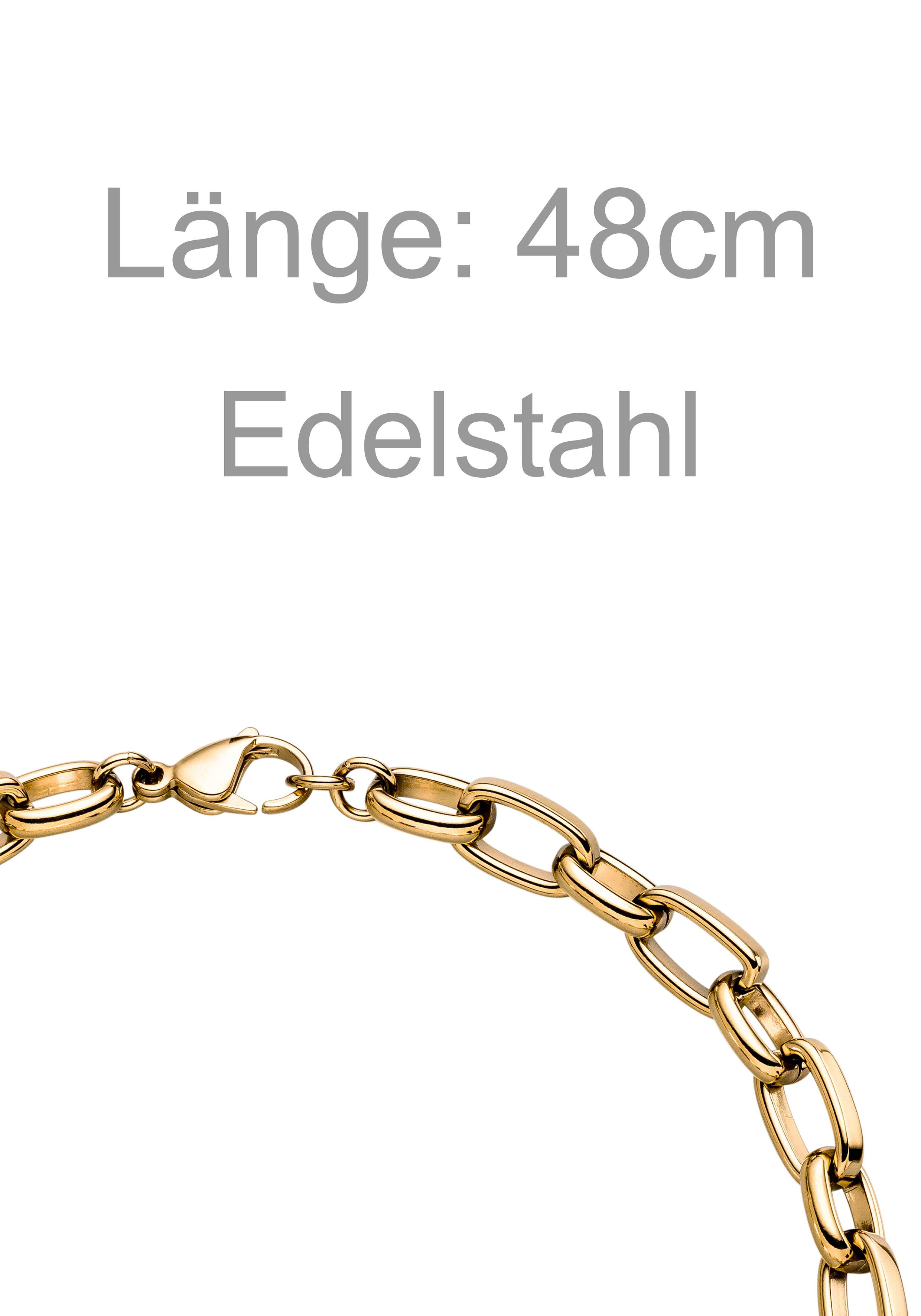 JOBO Statementkette Kette Statement 10 mm, Edelstahl oder Bicolor-Optik 48 cm
