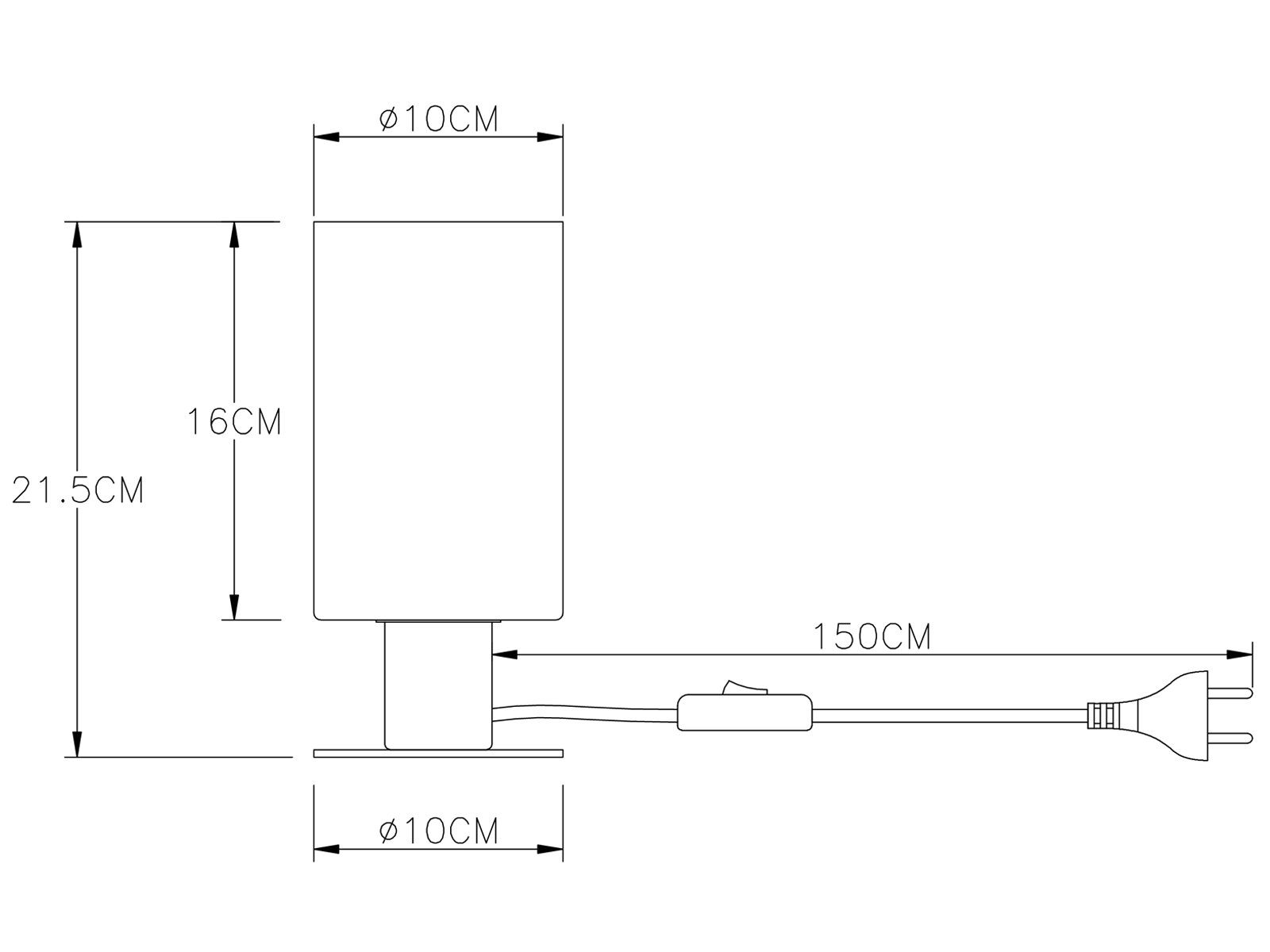 LED über LED dimmbar, Schnurschalter für 23cm H warmweiß, Fensterbank, Fensterlampe wechselbar, Leuchtmittel klein-e meineWunschleuchte Rauch-glas Lampenschirm Nachttischlampe, stufenweise