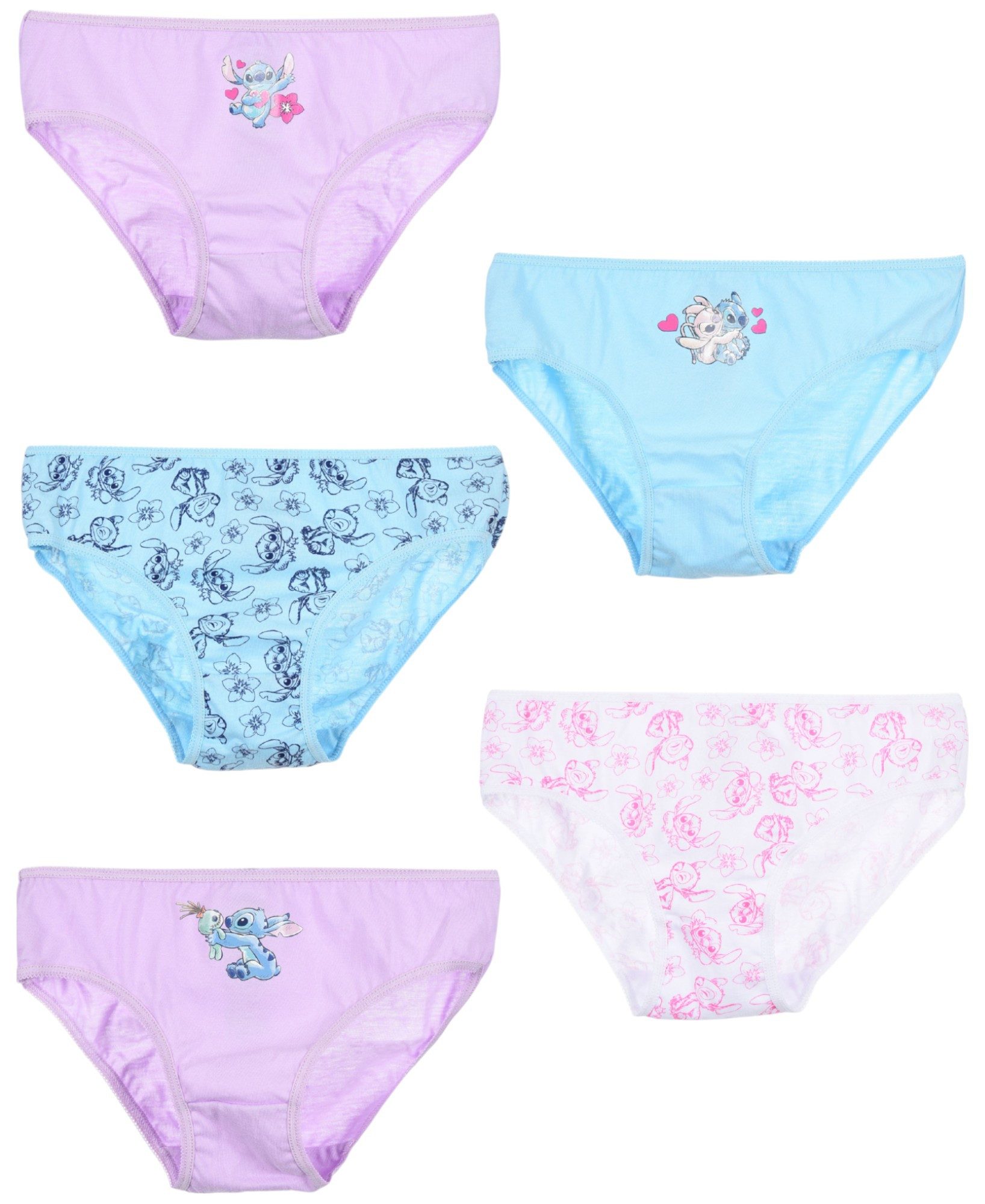 Lilo & Stitch Slip Stitch & Angel (5-St) Mädchen Unterhosen Gr.98 -128 cm