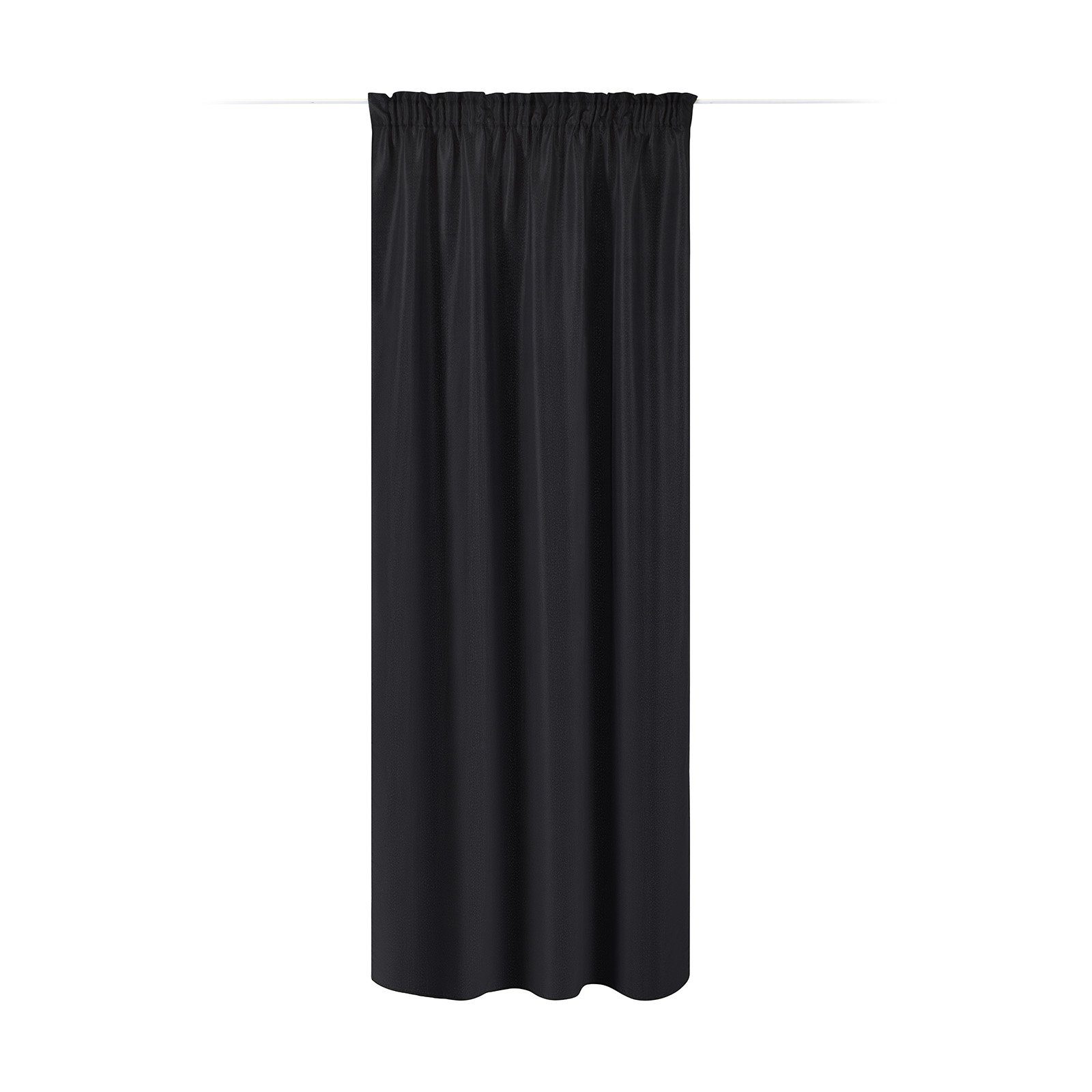 schwarz, JEMIDI, 140x250cm, Polyester, St) Vorhang Kräuselband, (1 Blickdichter Vorhang