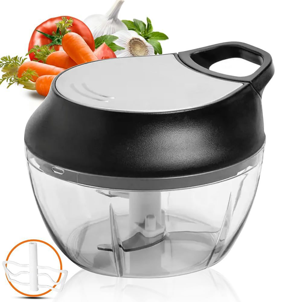 Zwiebelhacker Zwiebelschneider Manuell,500ml Zwiebel Zerkleinerer mit seilzug