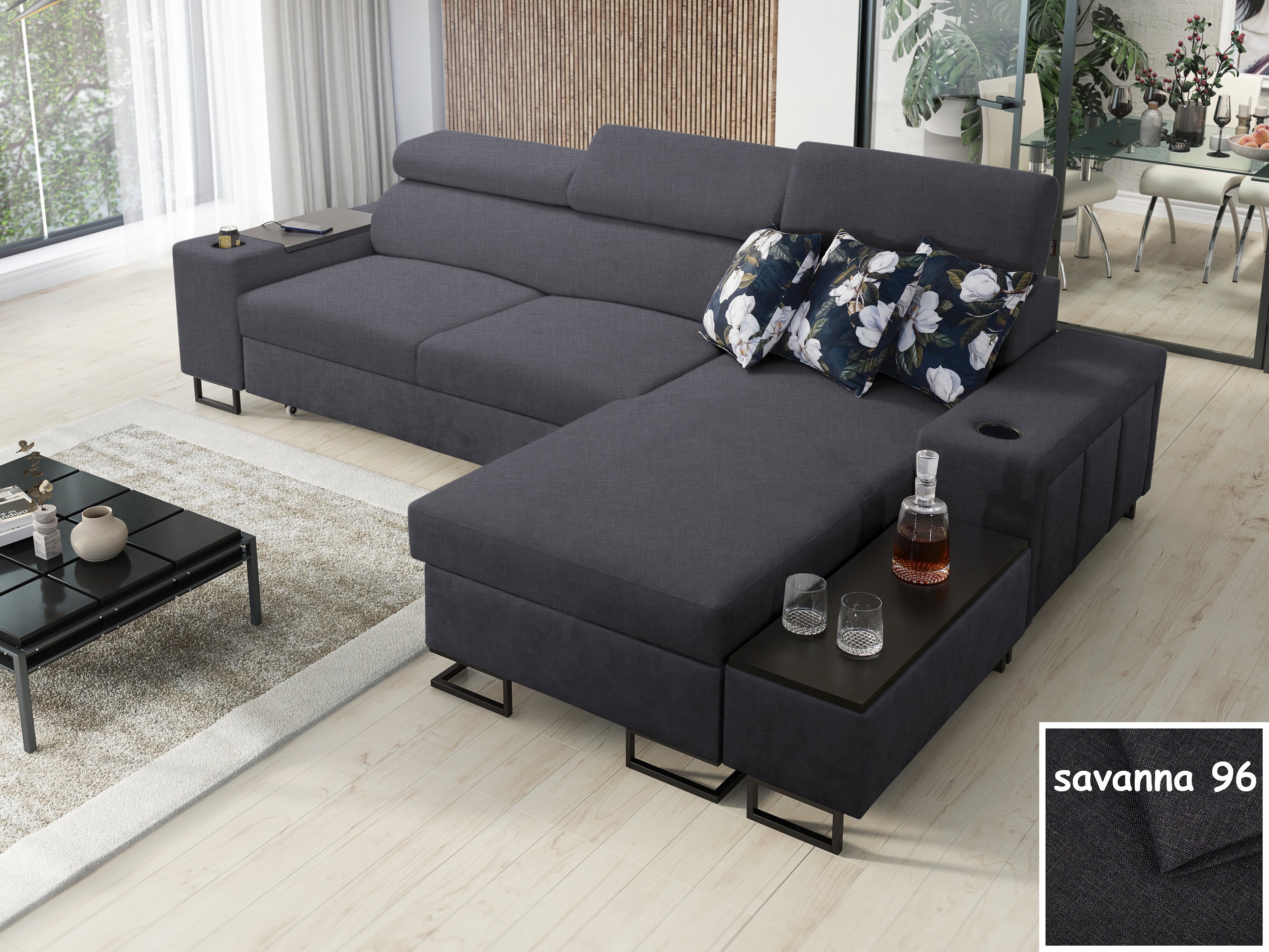 Möbel für Dich Ecksofa Melody I MAX, mit Ablage, USB, Becherhalter, Schlaff günstig online kaufen