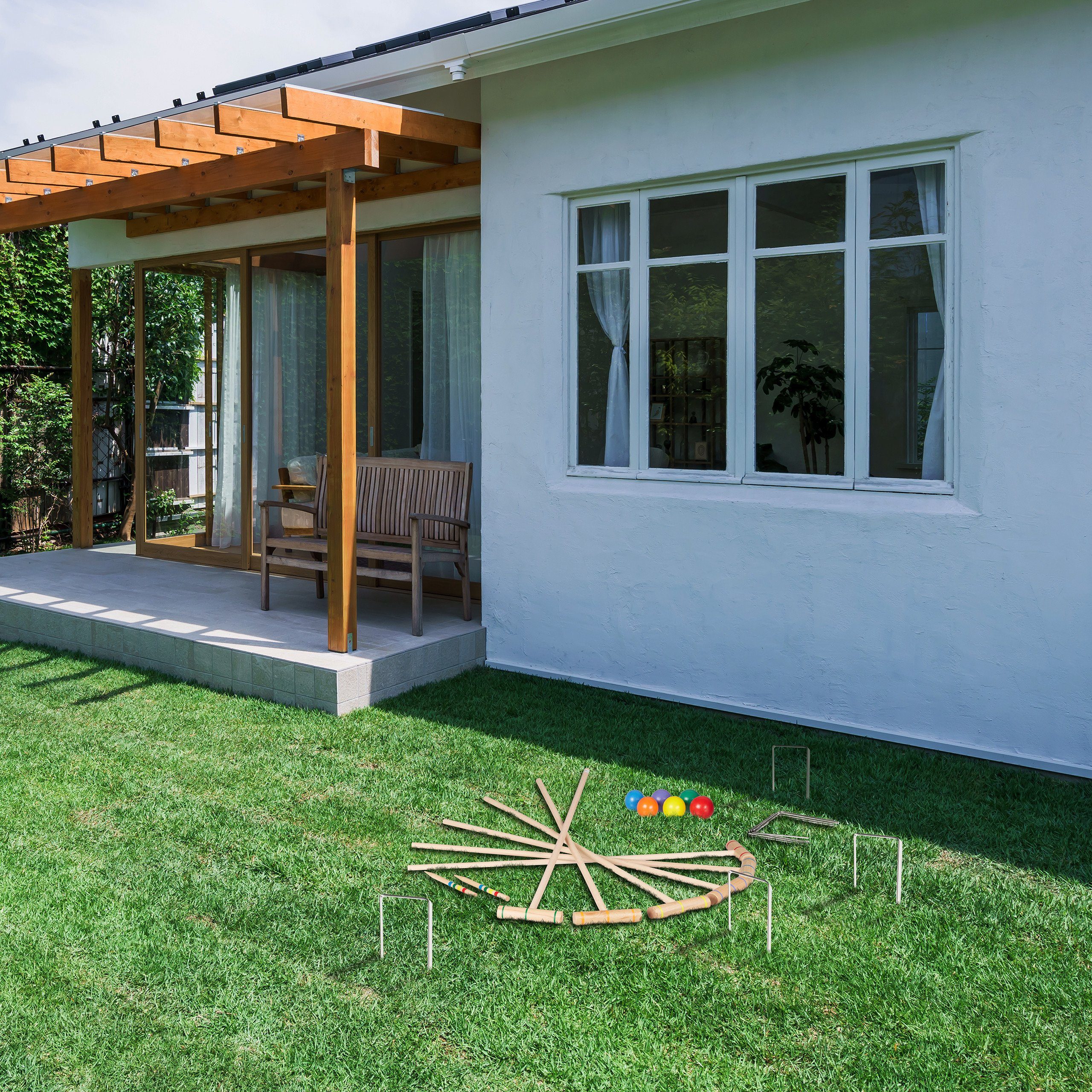 relaxdays Spielzeug-Gartenset Krocket Spiel für Kinder & Erwachsene günstig online kaufen
