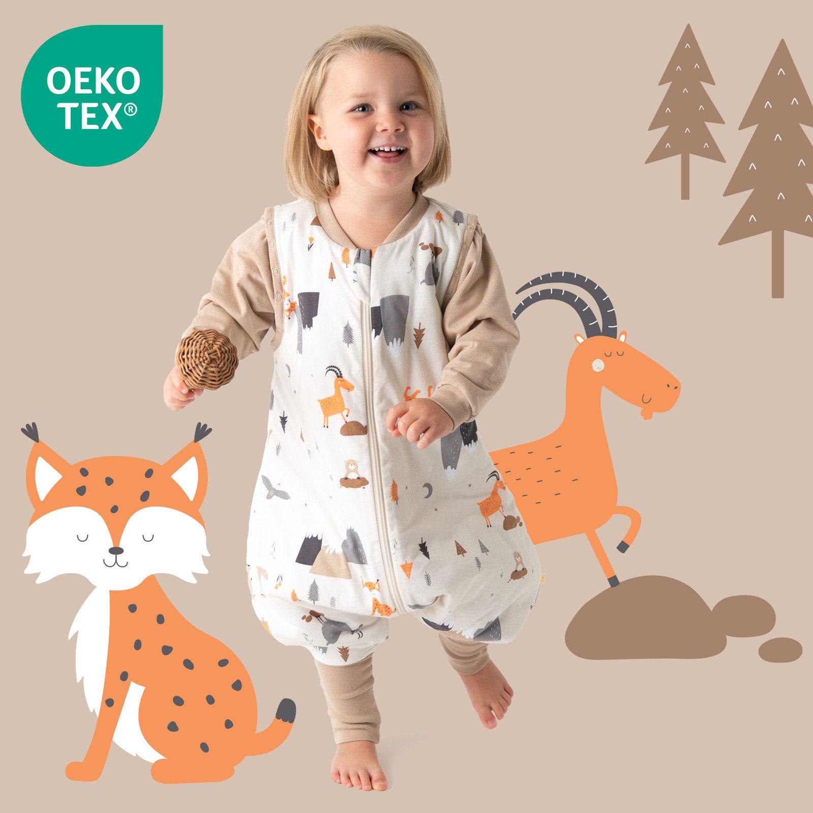 Schlummersack Kinderschlafsack Schlafsack mit Füßen und umklappbaren Bündch günstig online kaufen