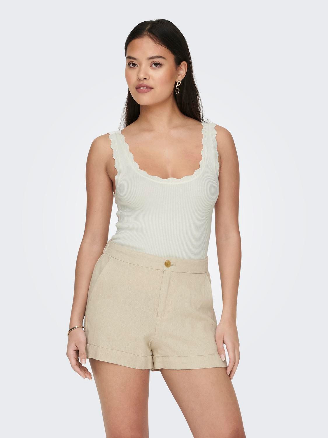 JDY Stricktop JDYNANNA S/L SCALLOP EDGE TOP KNT NOOS günstig online kaufen