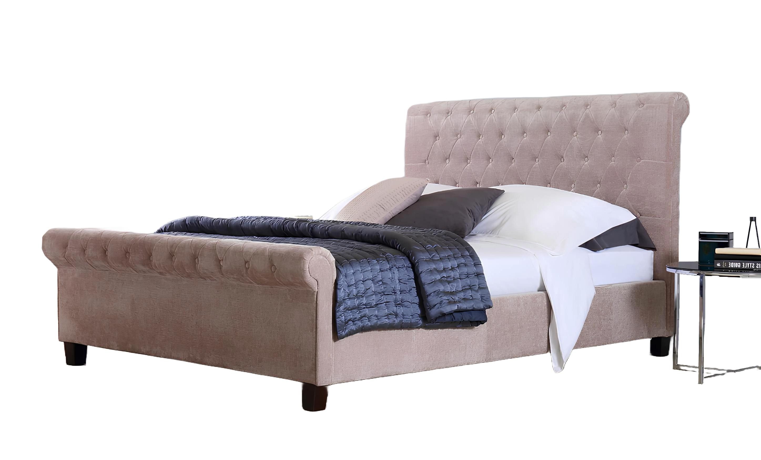 Bett Englisches Doppelbett Chesterfield Luxus mit Design-Polster in den