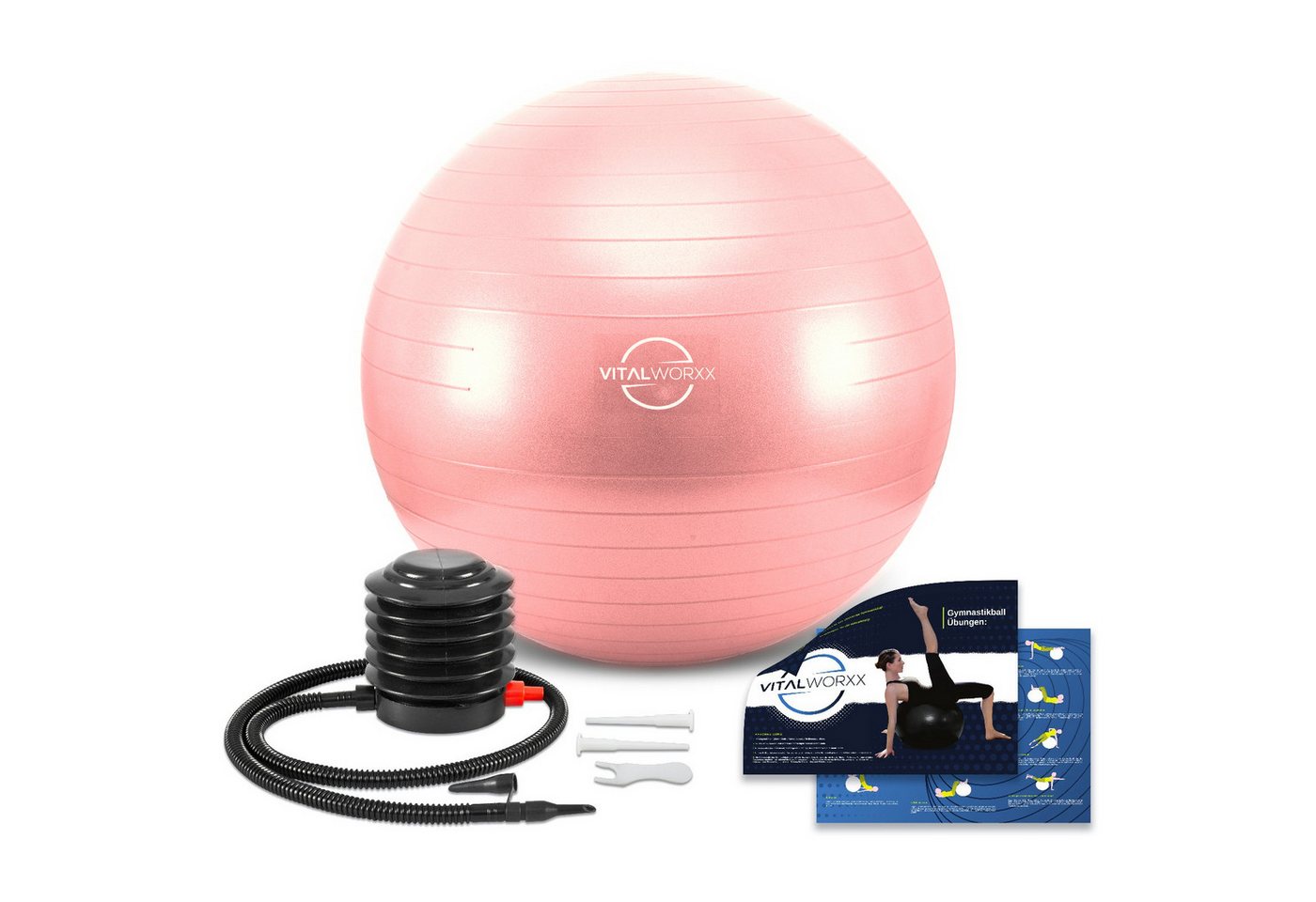 VITALWORXX Gymnastikball VITALWORXX Gymnastikball für Schwangere, extrem stabil, mit Pumpe, Hohe Materialstärke, Anti-Burst-System