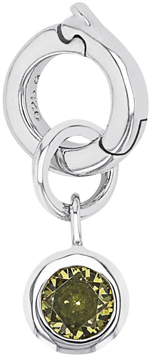 Amor Charm-Einhänger Geburtsstein, 2038533,-534,-536,-537, 2038540,-541,-542,-543, mit Zirkonia (synth) oder Stein (synth)