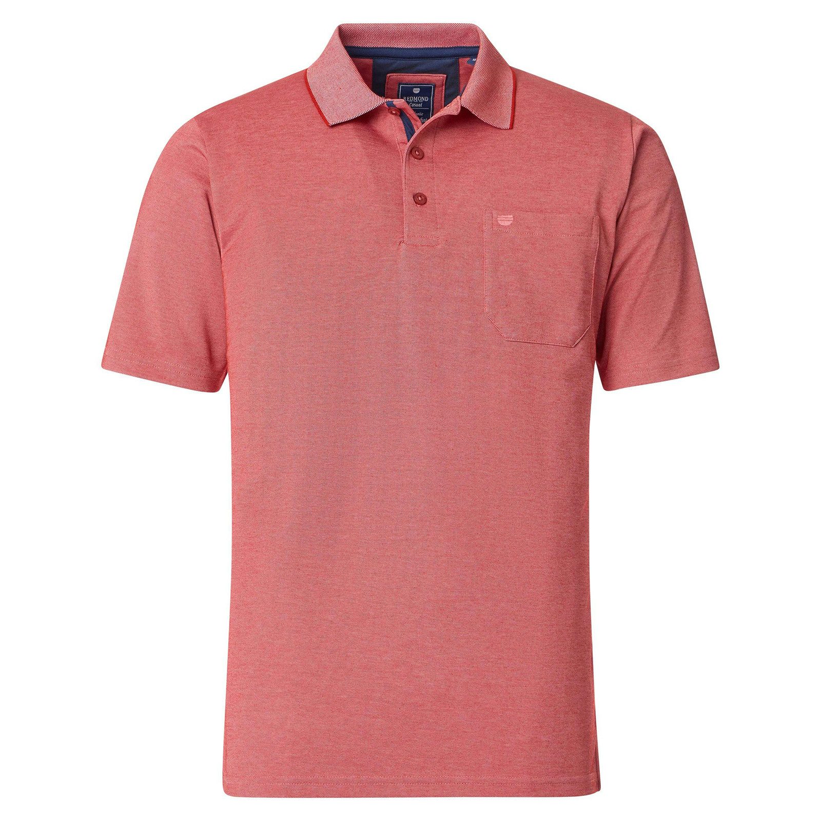 Redmond Poloshirt Redmond Übergrößen Poloshirt rot melange Wash & Wear