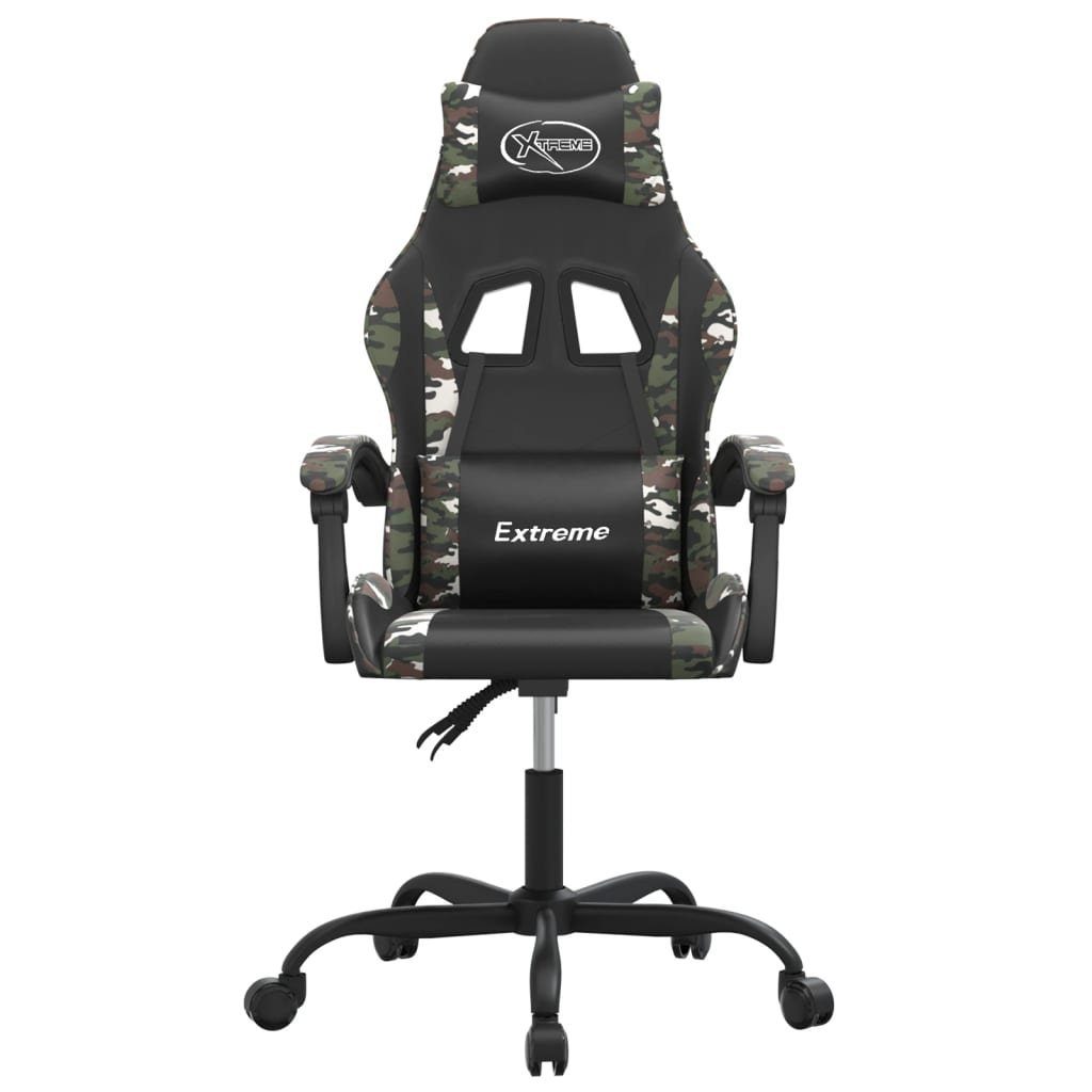 vidaXL Gaming-Stuhl Gaming-Stuhl Drehbar Schwarz und Tarnfarben Kunstleder (1 St)