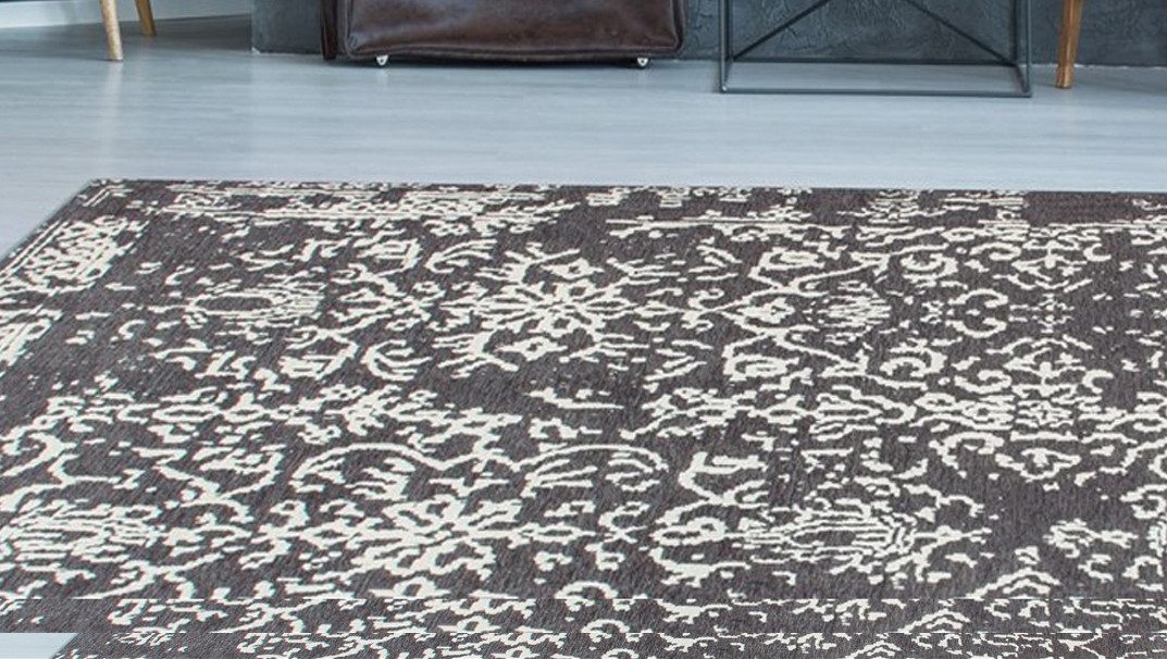 Kayoom Teppich River 130, rechteckig, Höhe: 10 mm, Jacquard, Retro- und Vintage-Design, Baumwollrücken