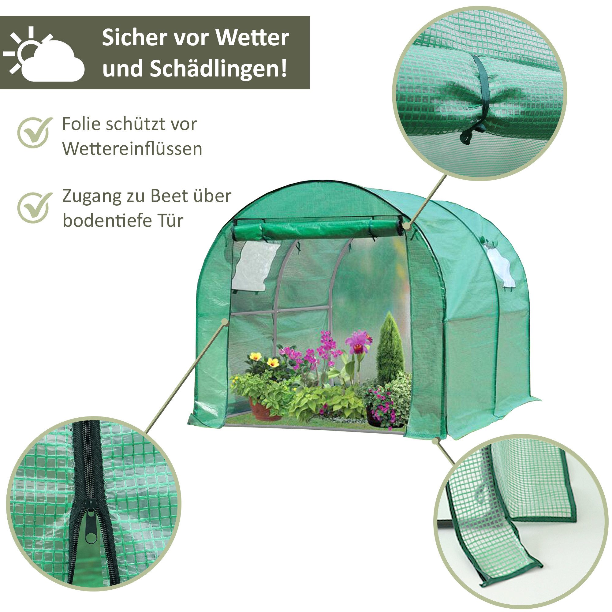 NATIV Foliengewächshaus Tomatenhaus mit...