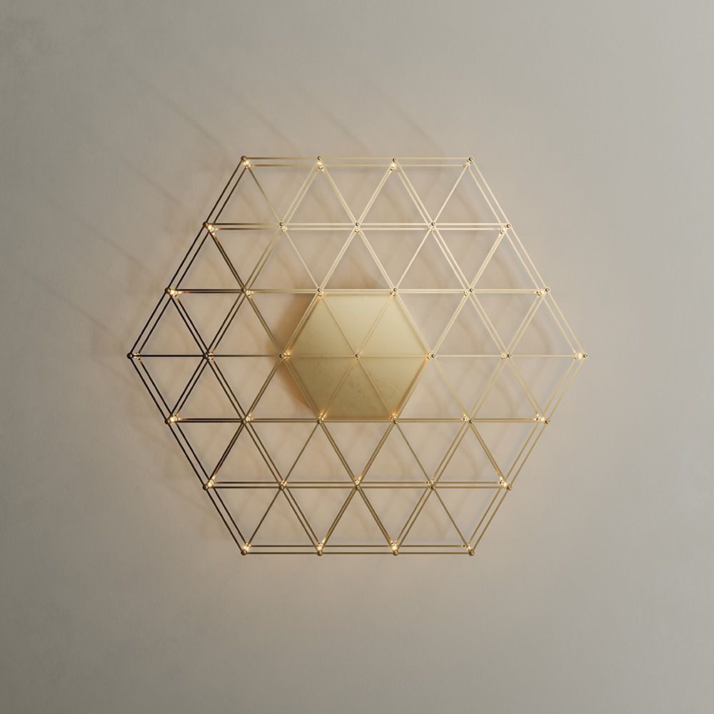 s.luce Deckenleuchte Atom eckige LED Effekt Wand- & Deckenleuchte Goldfarben, Warmweiß