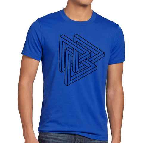 style3 Print-Shirt Herren T-Shirt Penrose Big Bang Sheldon Escher Cooper Dreieck Würfel Theory geo